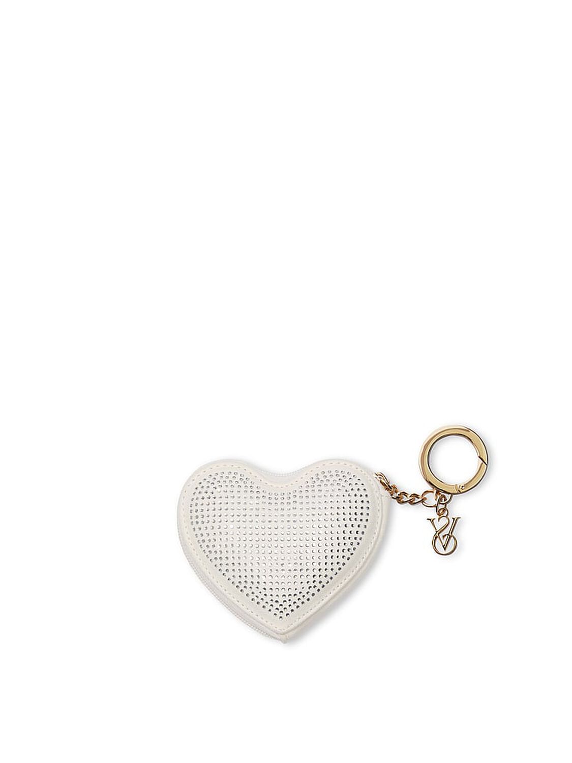 vs Victoria's Secret Heart Pouch Keychain White 2 of 3 