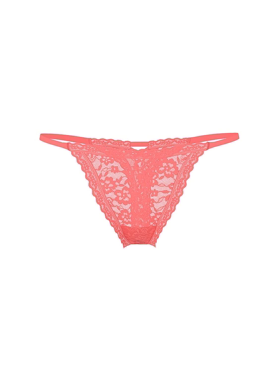 vs The Lacie Lace Strappy-Back String Thong Panty Neon Coral 3 of 3 