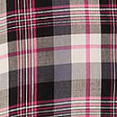 Flannel Long PJ Set, Black/Fluorescent Pink  Lurex Plaid, swatch