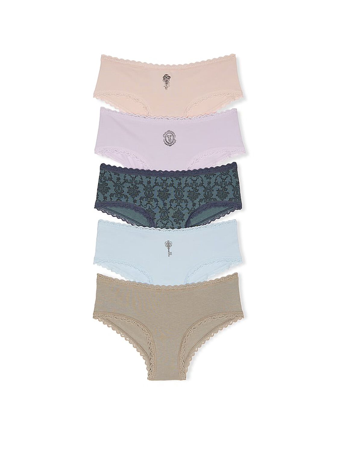 vs Very Sexy Mesh Lace-Trim High-Leg Thong Panty Praline 3 of 4 