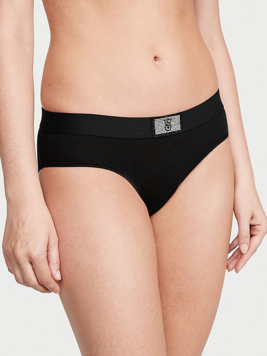 vs Cotton Shine Patch Cotton Hiphugger Panty 1 of 4 
