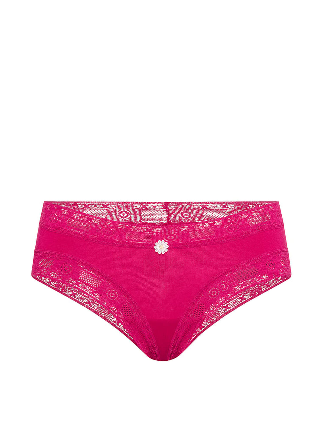 vs Lace Trim Cotton Lace-Trim Cheeky Panty Vibrant Fuchsia 3 of 3 