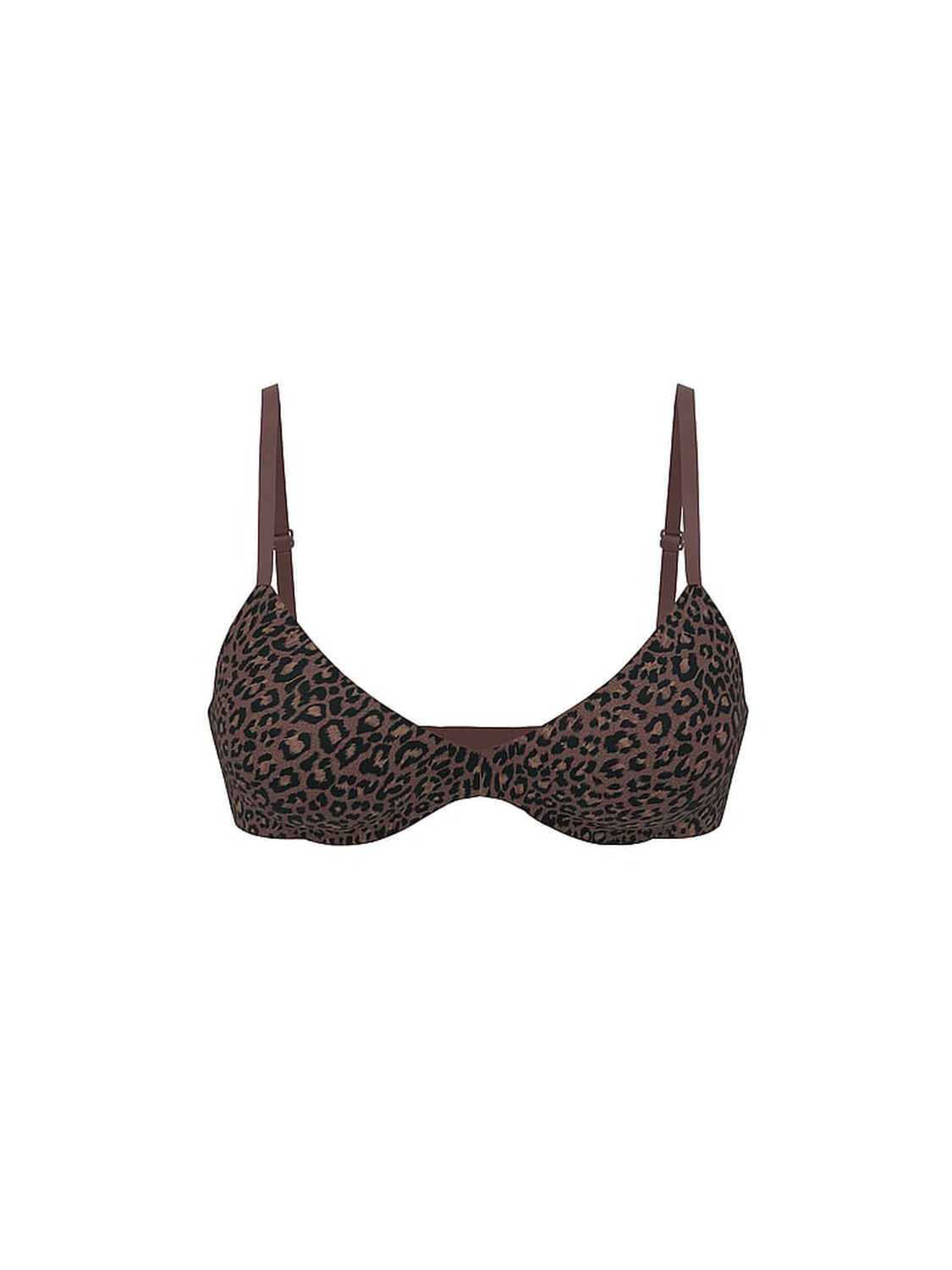 vs Body By Victoria FlexFactor Lightly Lined Plunge Demi Bra Ganache Leopard 3 of 4 