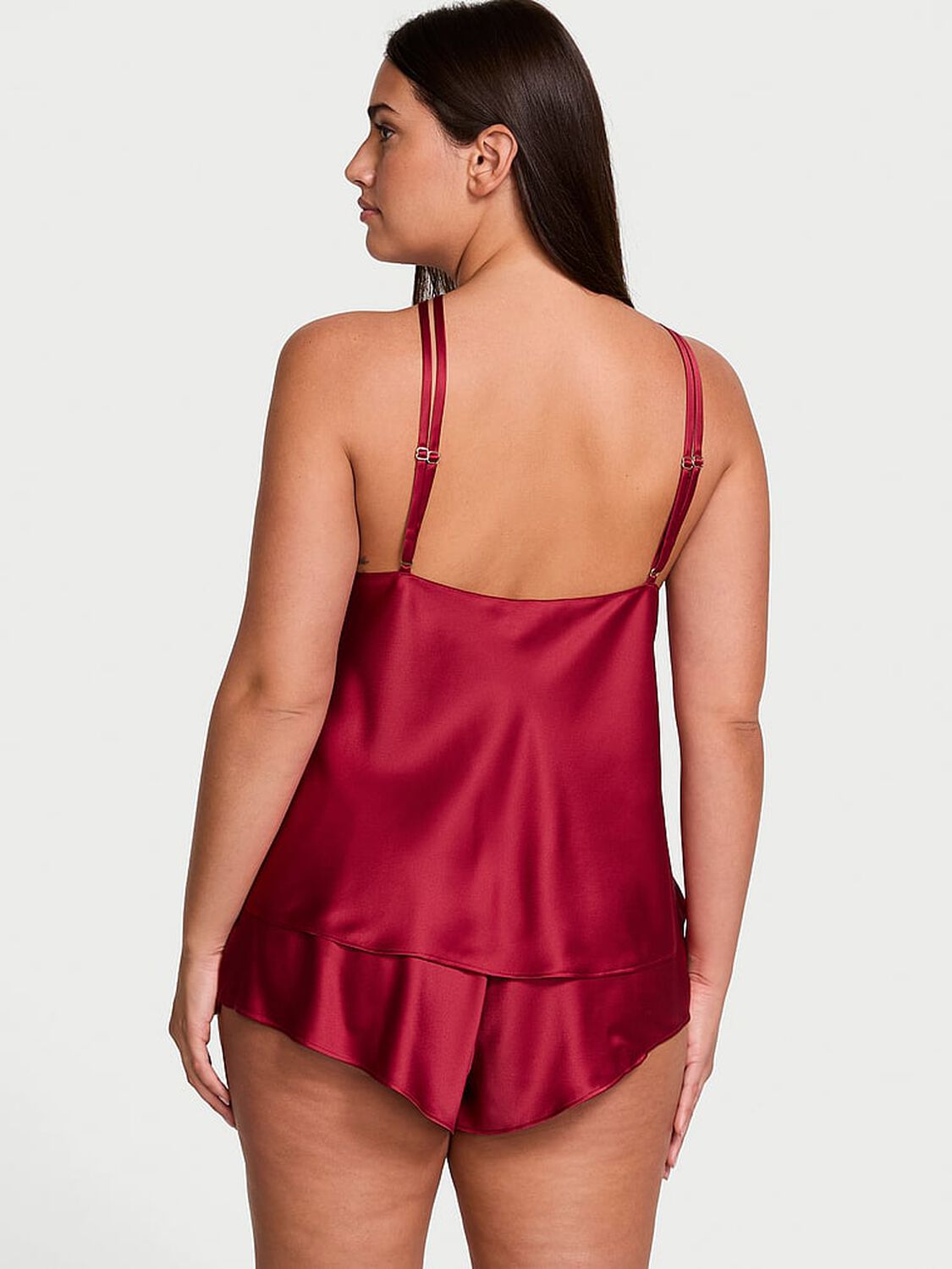 vs Victoria's Secret Red Rose Halter Cami & Flutter Shorts Set Red Lacquer 2 of 3 