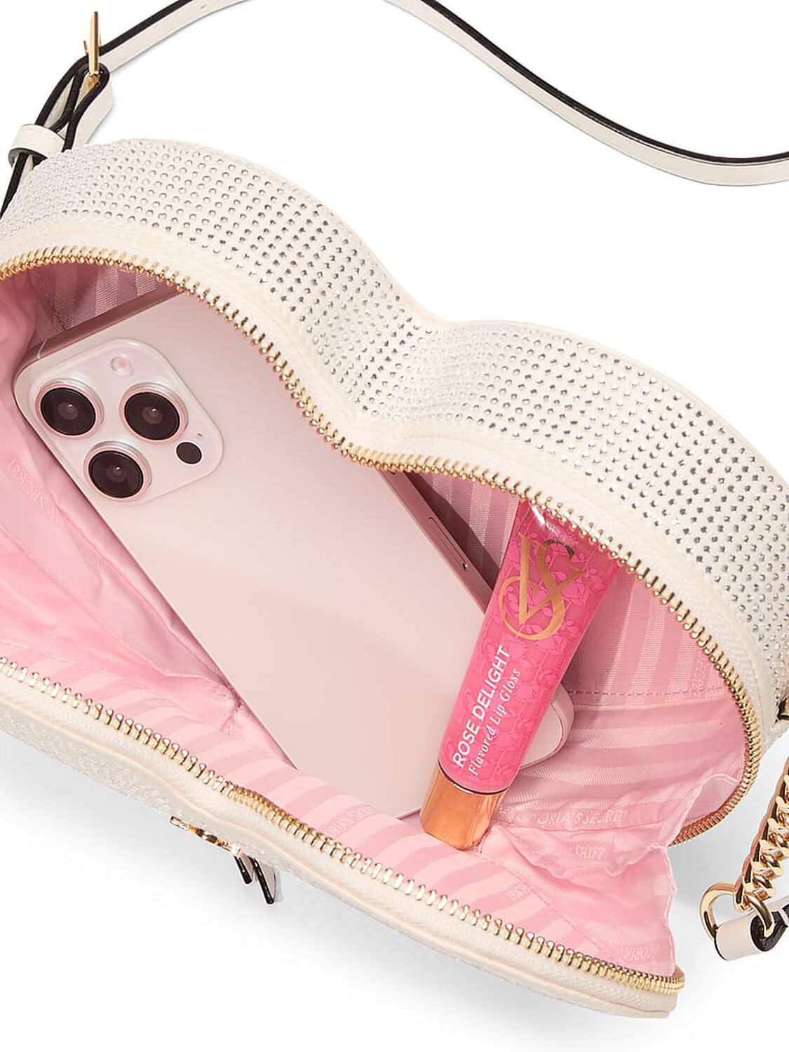 vs Victoria's Secret Heart Crossbody Bag White 3 of 4 