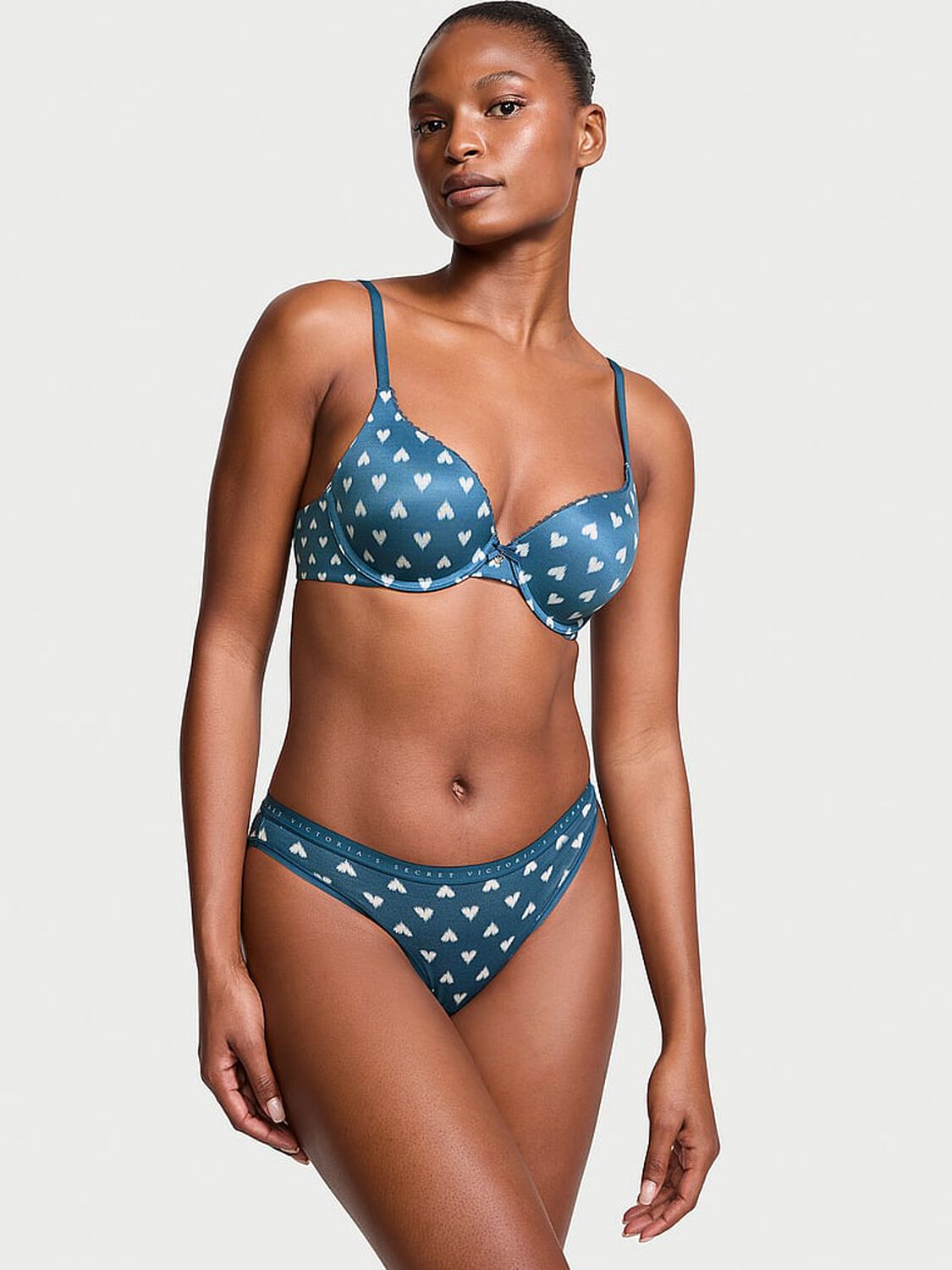 vs Body By Victoria Perfect Shape Push-Up Smooth Bra Midnight Sea Shibori Hearts 4 of 4 