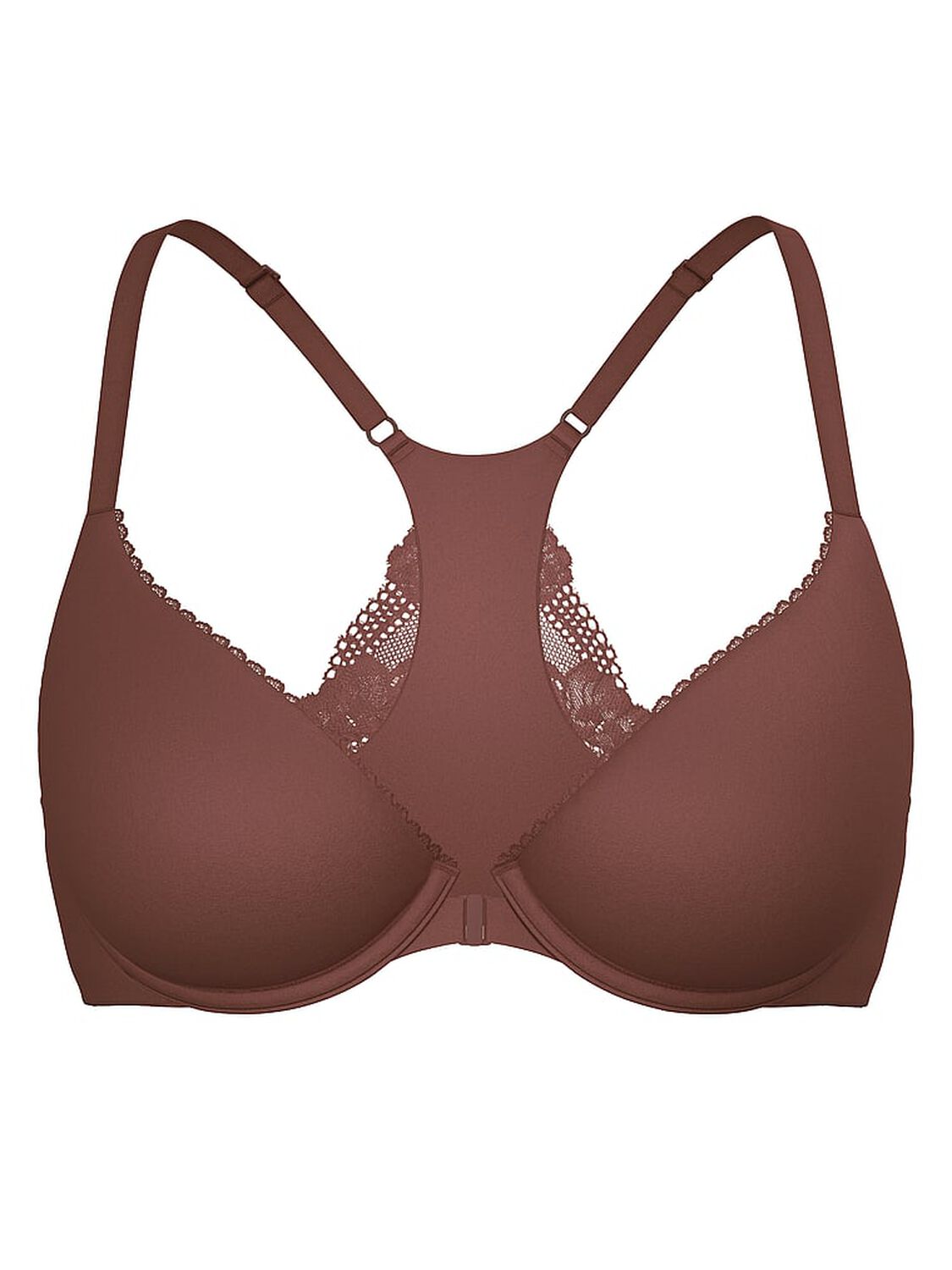 vs Body By Victoria Perfect Shape Lace Racerback Push-Up Bra Coconut Brown 3 of 4 