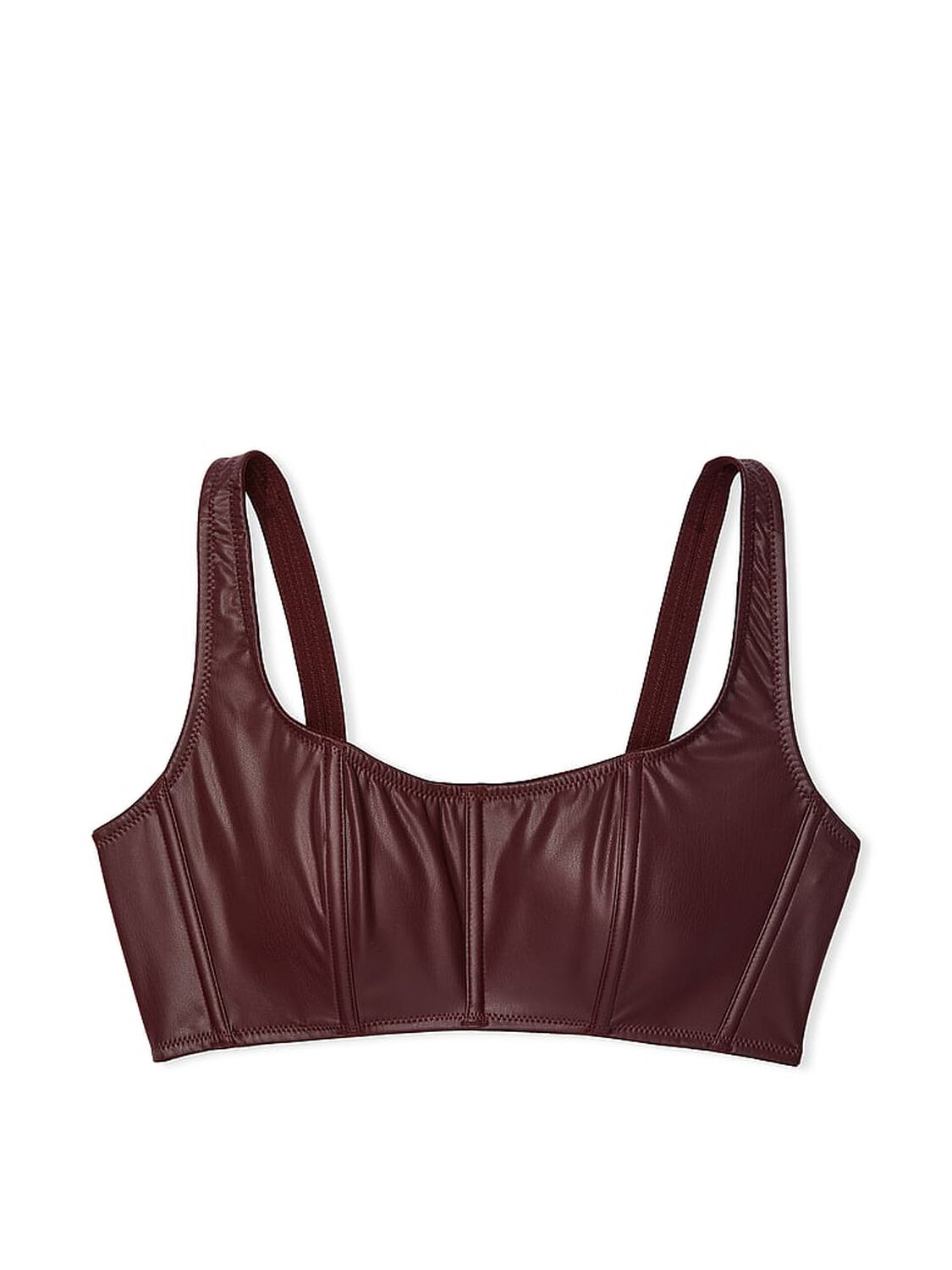 vs Very Sexy Faux Leather Mini Corset Top Burgundy Brown 3 of 4 