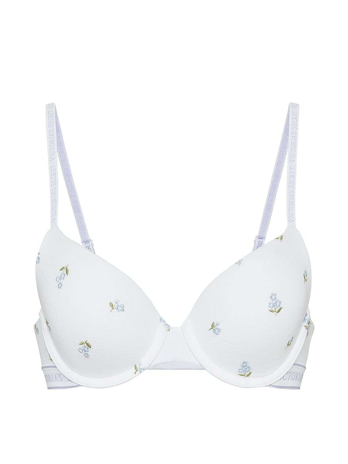 vs The T-Shirt Perfect Shape Cotton Embroidered Push-Up Bra White Floral 3 of 3 
