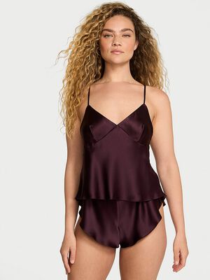 Satin Open-Back Cami & Shorts Set