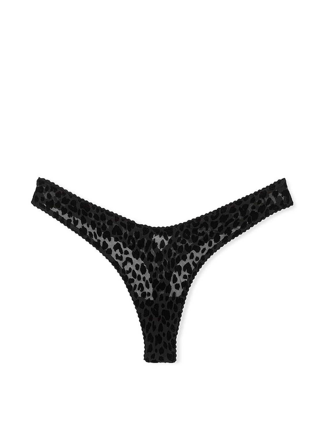vs Very Sexy Flocked Leopard High-Leg Thong Panty Black 3 of 3 
