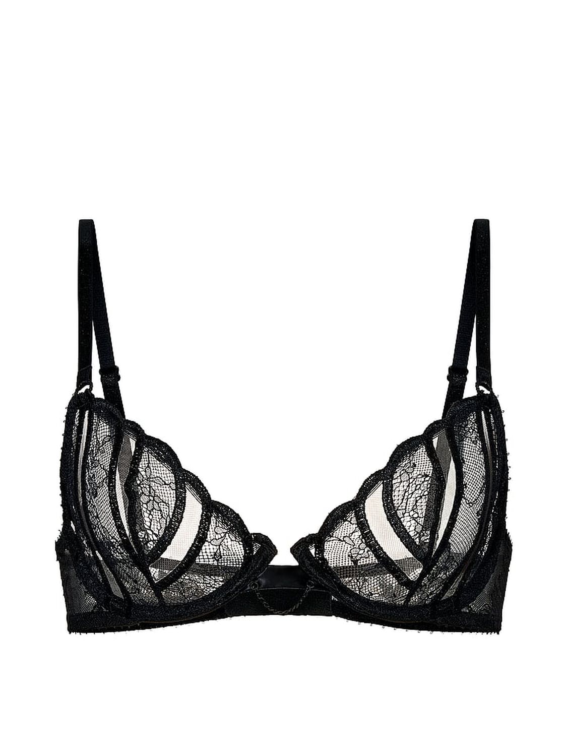 vs Very Sexy Sex-Ray Embroidery Unlined Demi Bra Sexray Black 3 of 4 