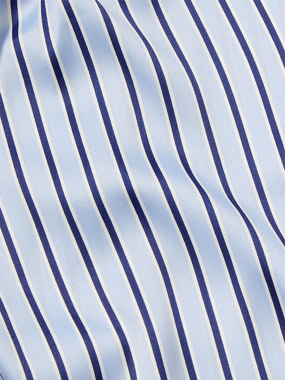 vs Victoria's Secret Satin Long Pajama Set Blue Crescent Stripes 4 of 4 