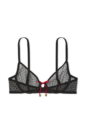 Jingle Bells Mesh Unlined Demi Bra
