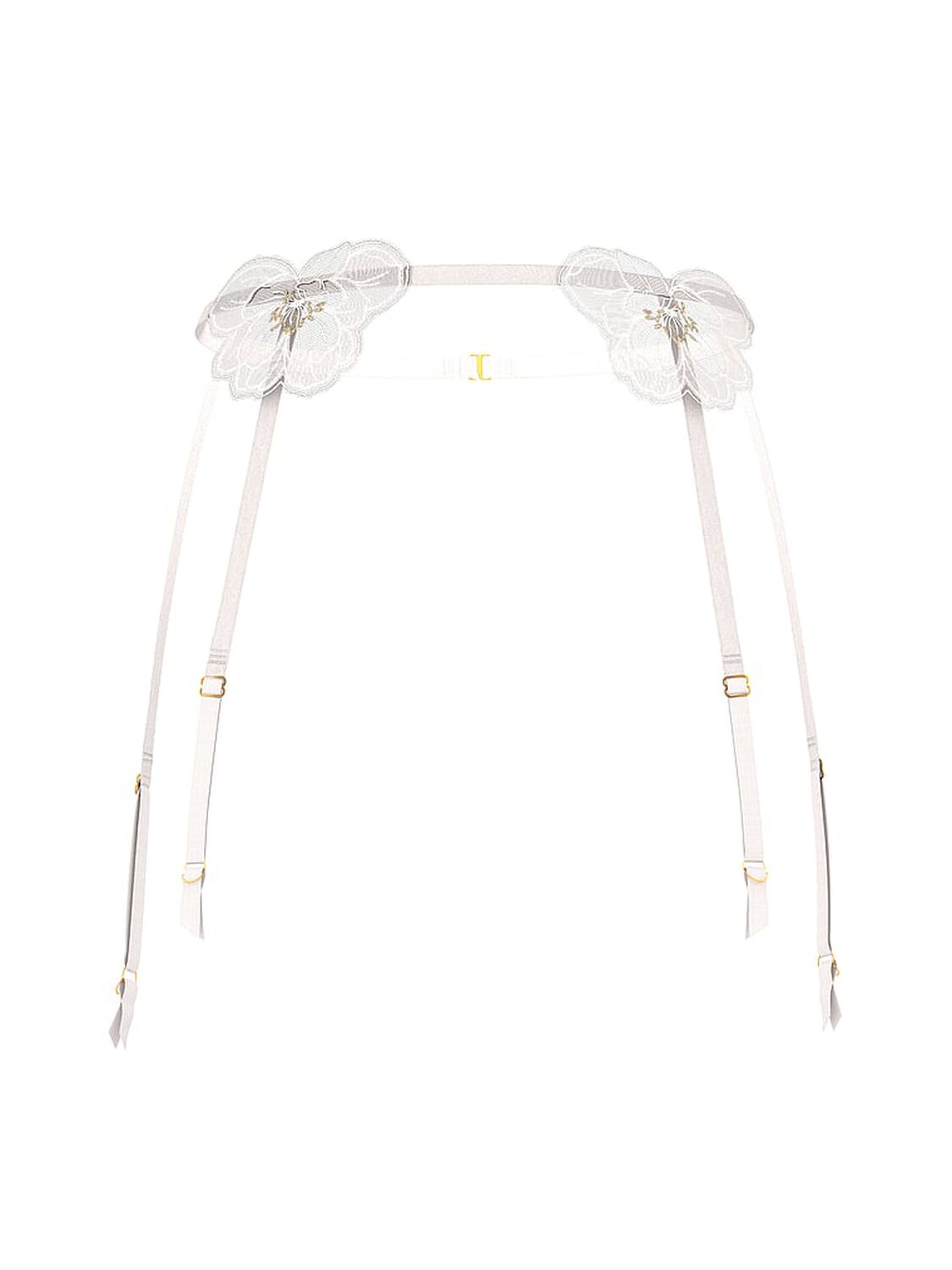 vs Dream Angels Peony Embroidery Bridal Garter Belt White Peonies 3 of 4 
