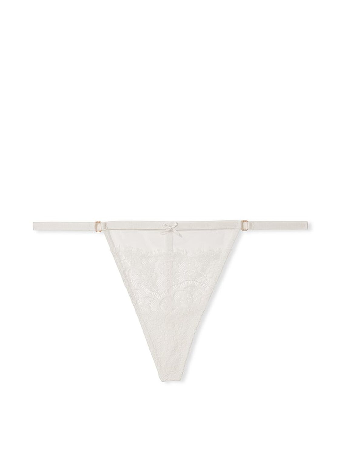 vs Dream Angels Mesh and Lace V-String Panty Coconut White 3 of 4 
