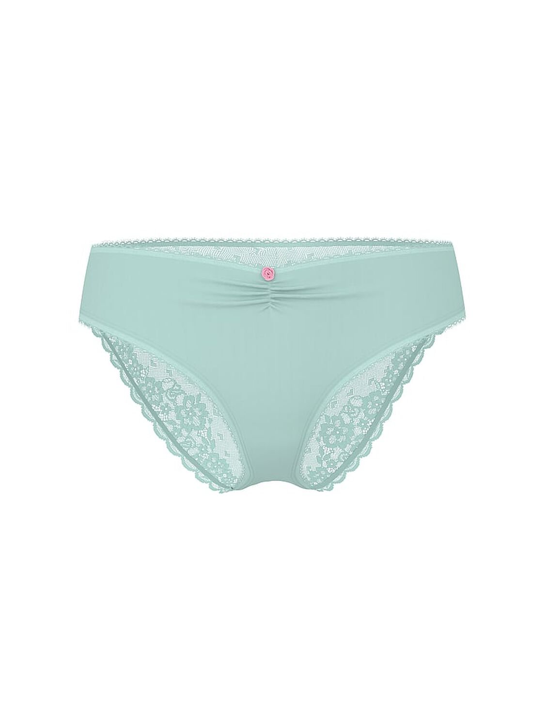 vs Victoria's Secret Stretch Cotton Heart Lace High-Leg Brief Panty Canal Blue 3 of 3 