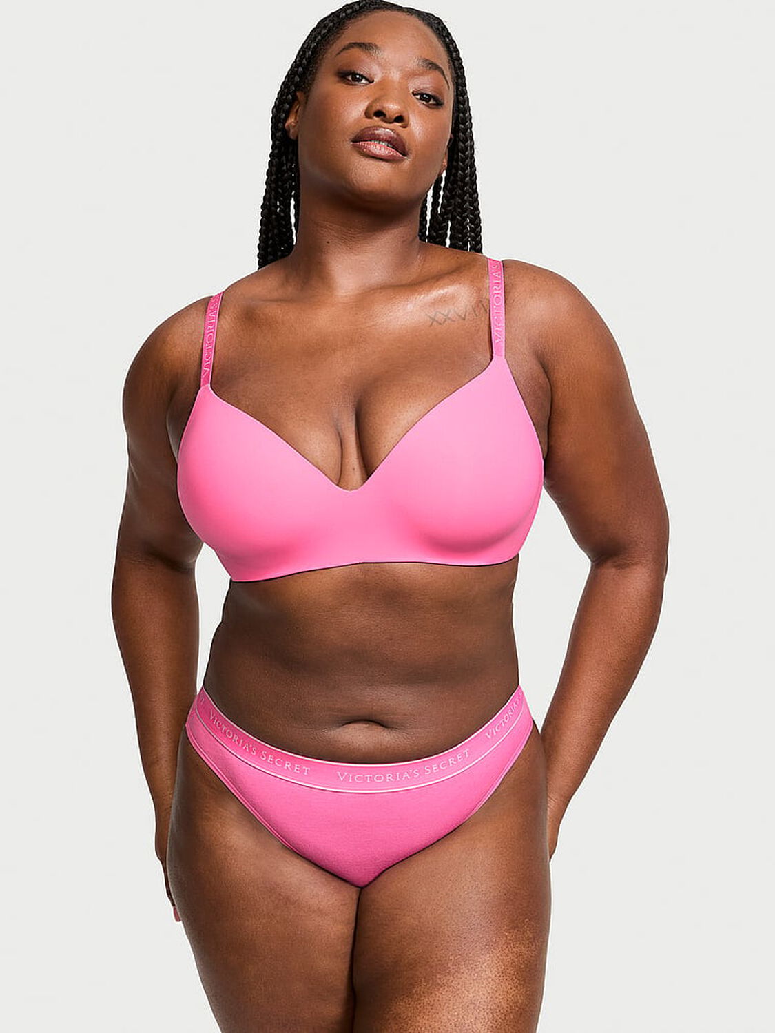 vs The T-Shirt Lightly Lined Micro-Rib Wireless Bra Hollywood Pink 4 of 4 
