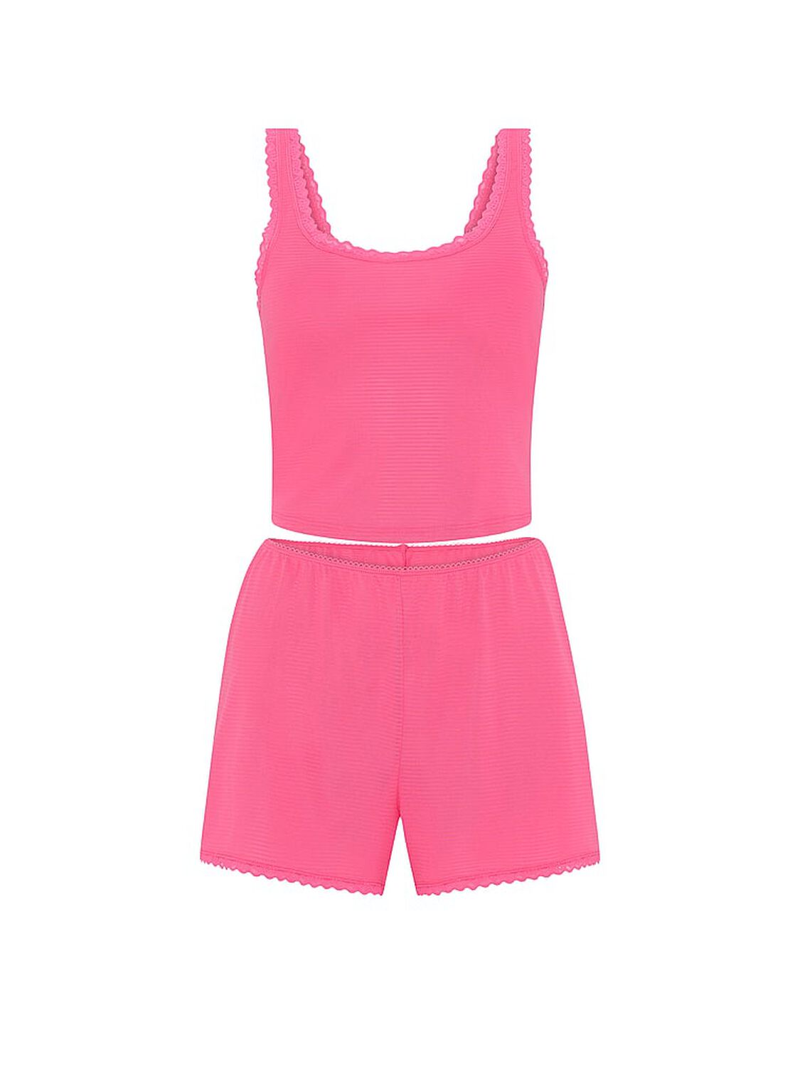 vs Victoria's Secret Cotton Shadow Stripe Cropped Tank & Shorts Set 3 of 3 