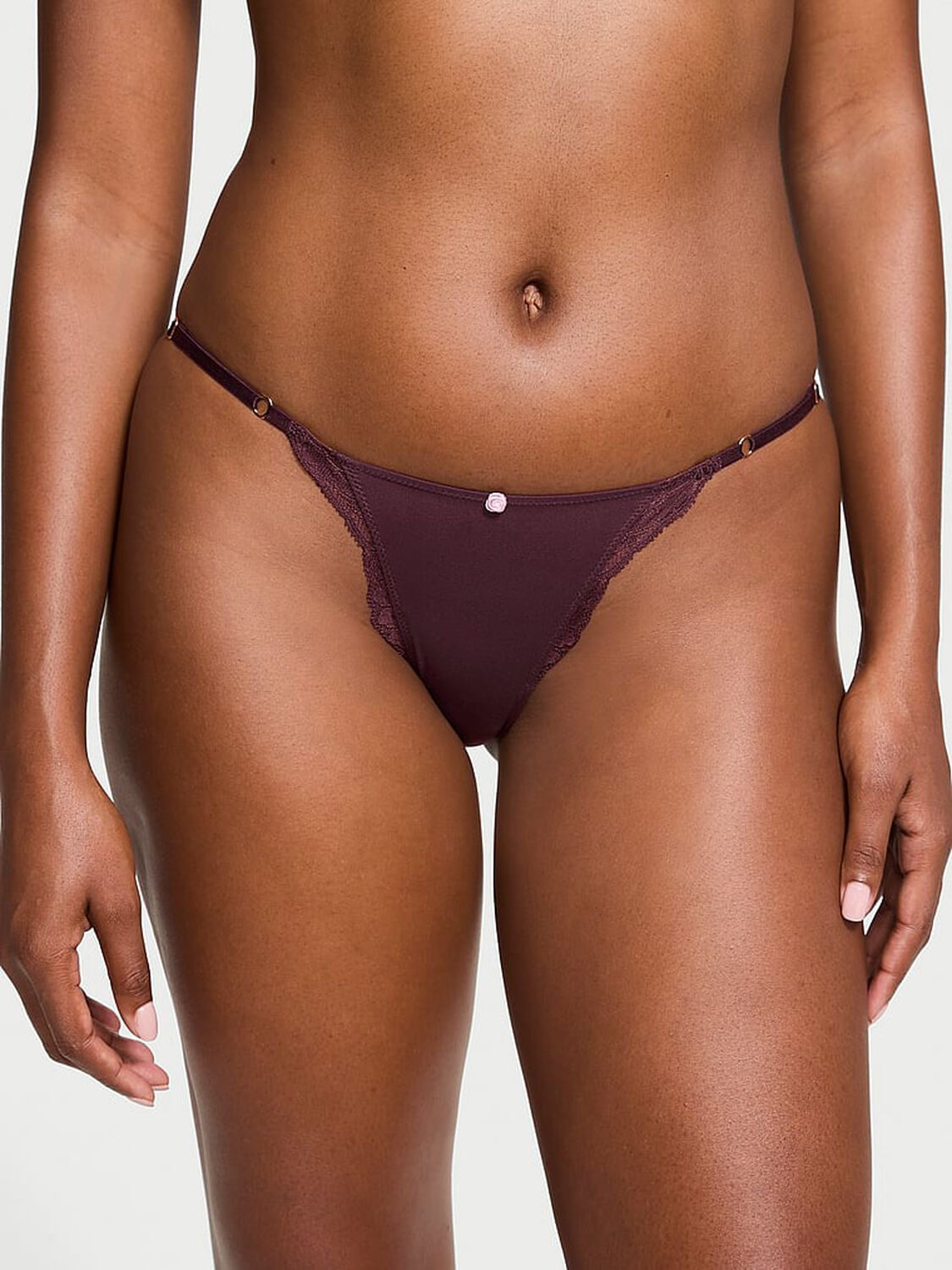 vs Dream Angels Lace-Trim Adjustable String Bikini Panty 1 of 4 