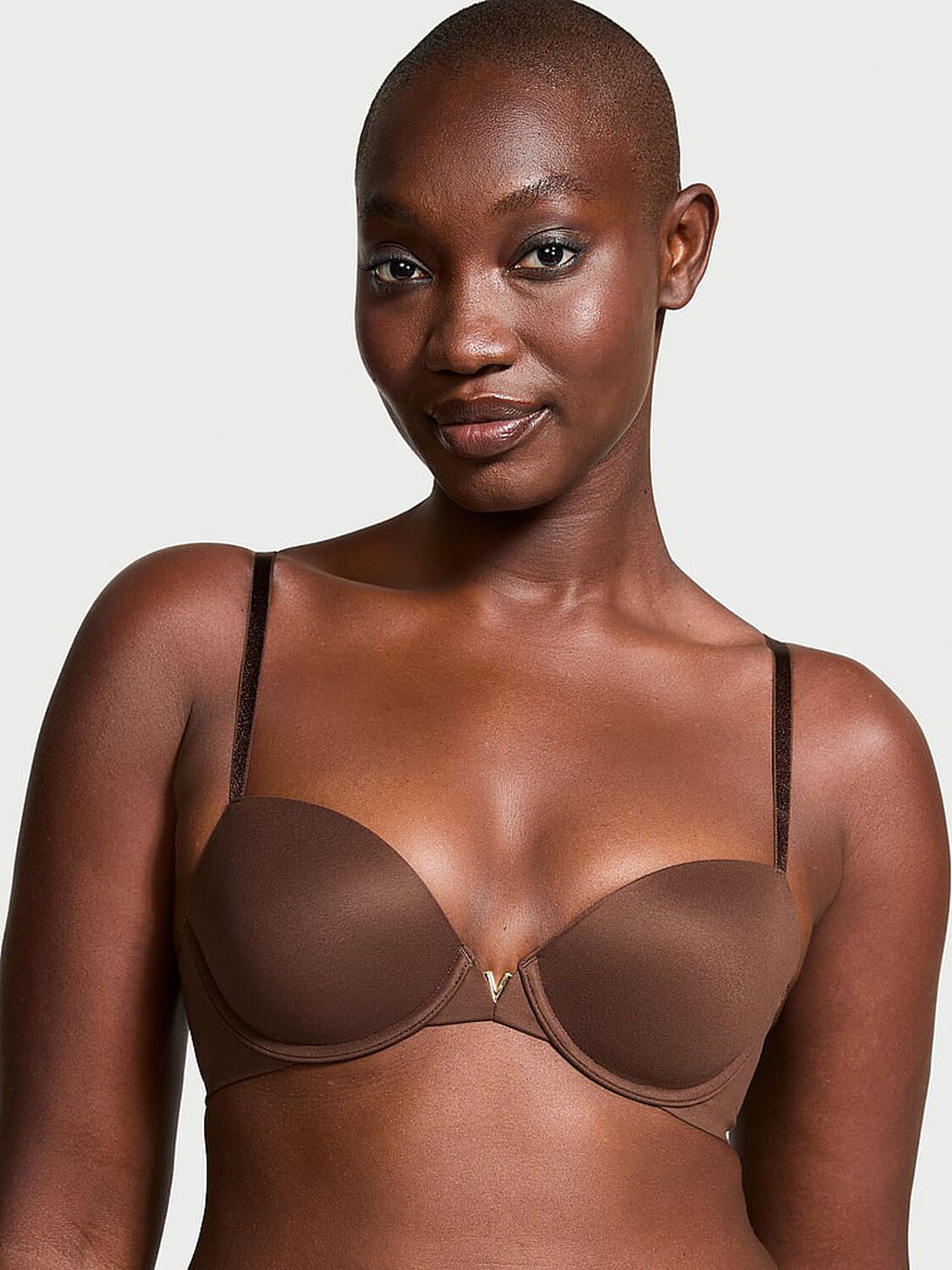vs Dream Angels Smooth Lightly Lined Demi Bra Ganache 1 of 4 