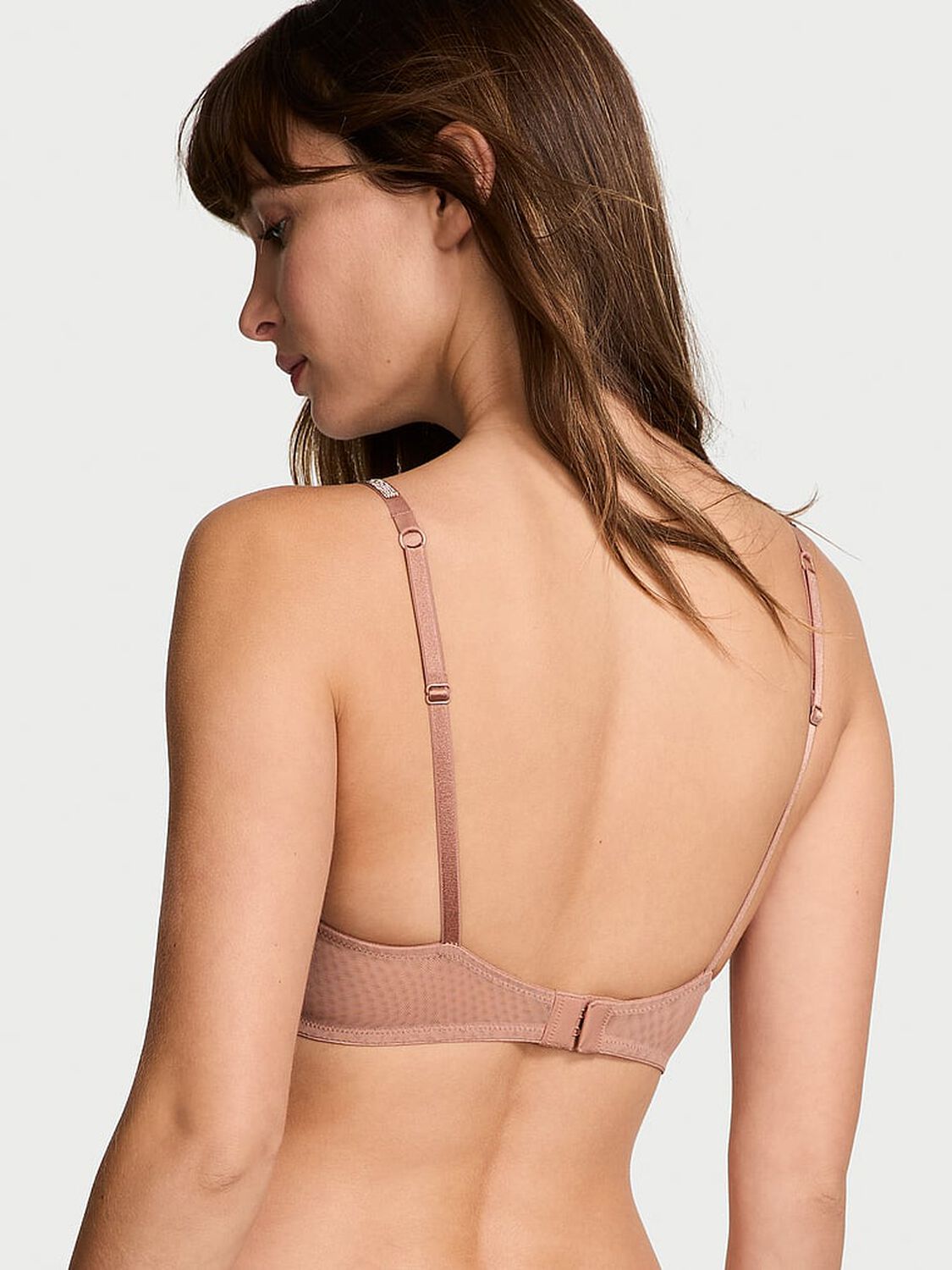 vs Very Sexy Sheer Shine Unlined Low-Cut Demi Bra Almond Beige 2 of 6 