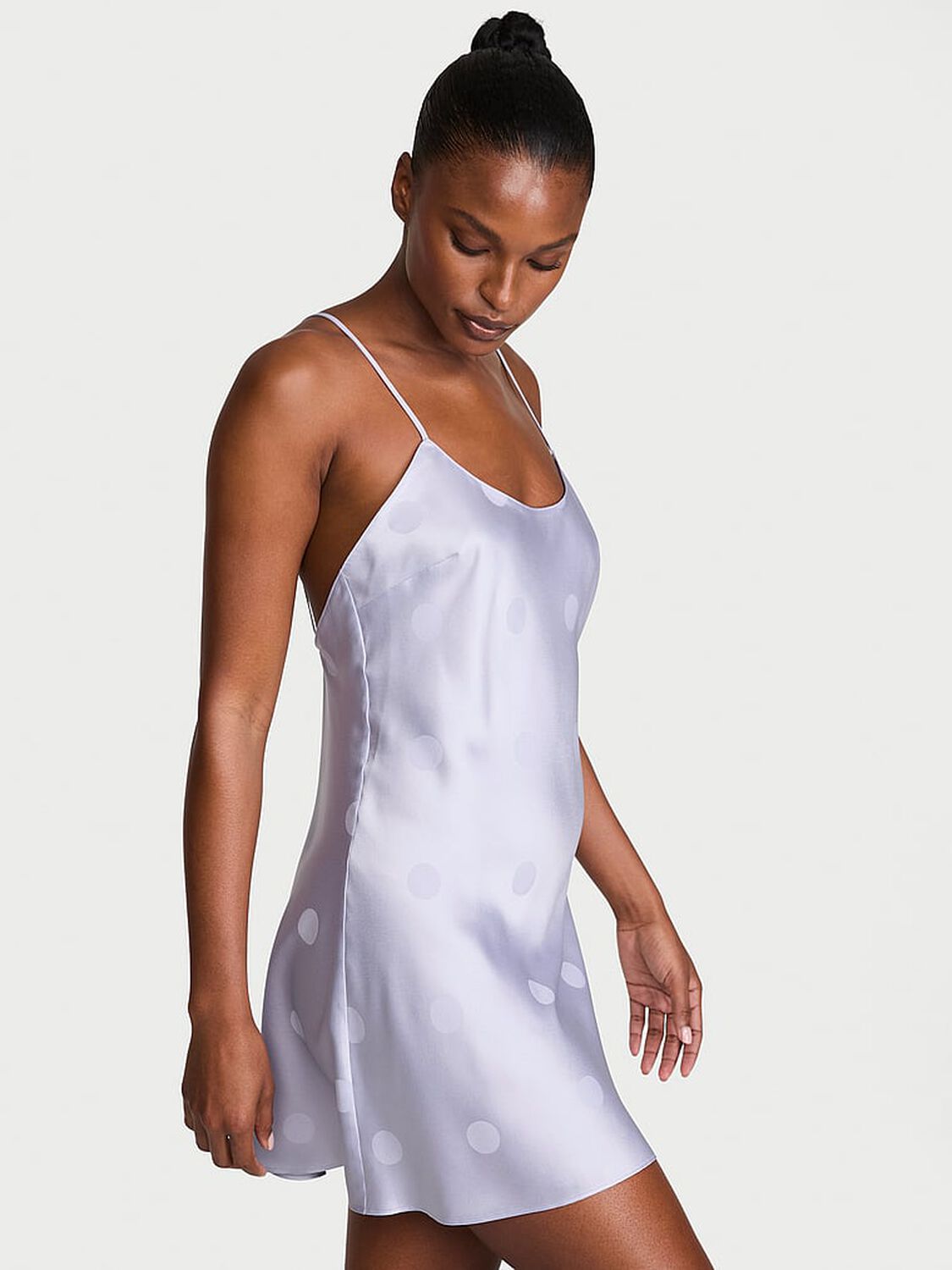 vs Victoria's Secret Signature Satin Slip Dress Icy Lavender 1 of 2 