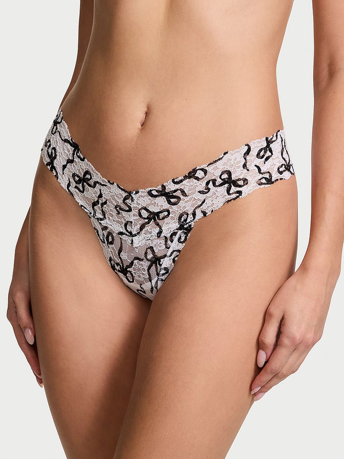 vs The Lacie Lace Thong Panty White Bows 1 of 3 