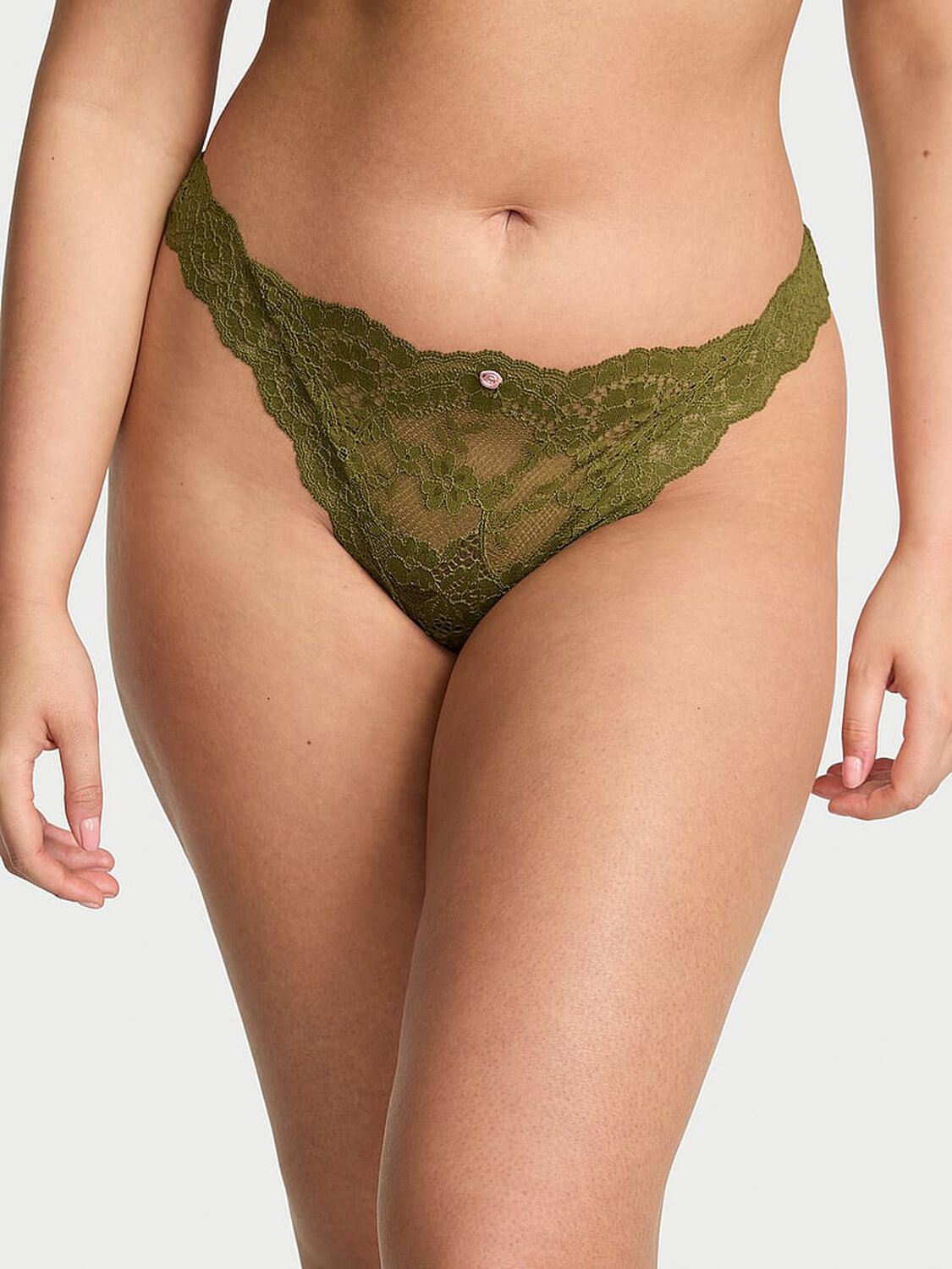 vs Dream Angels Lace Thong Panty Green Chameleon 1 of 2 