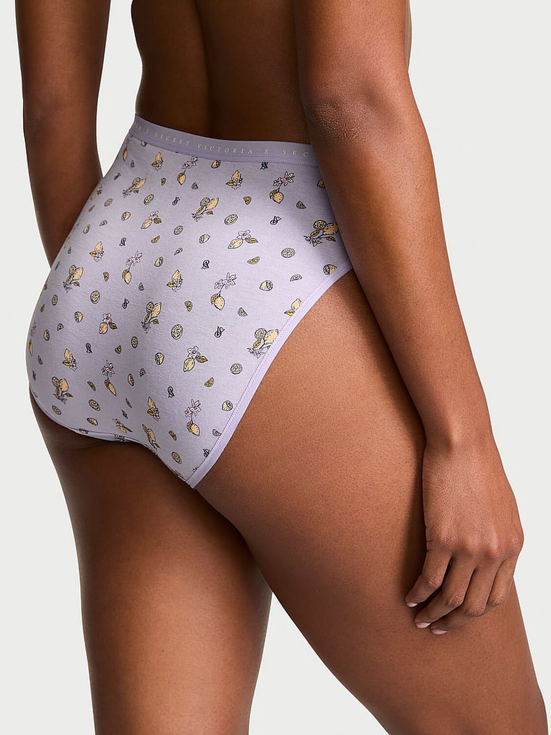 vs Victoria's Secret Stretch Cotton High-Leg Brief Panty Blue Lemons 2 of 3 