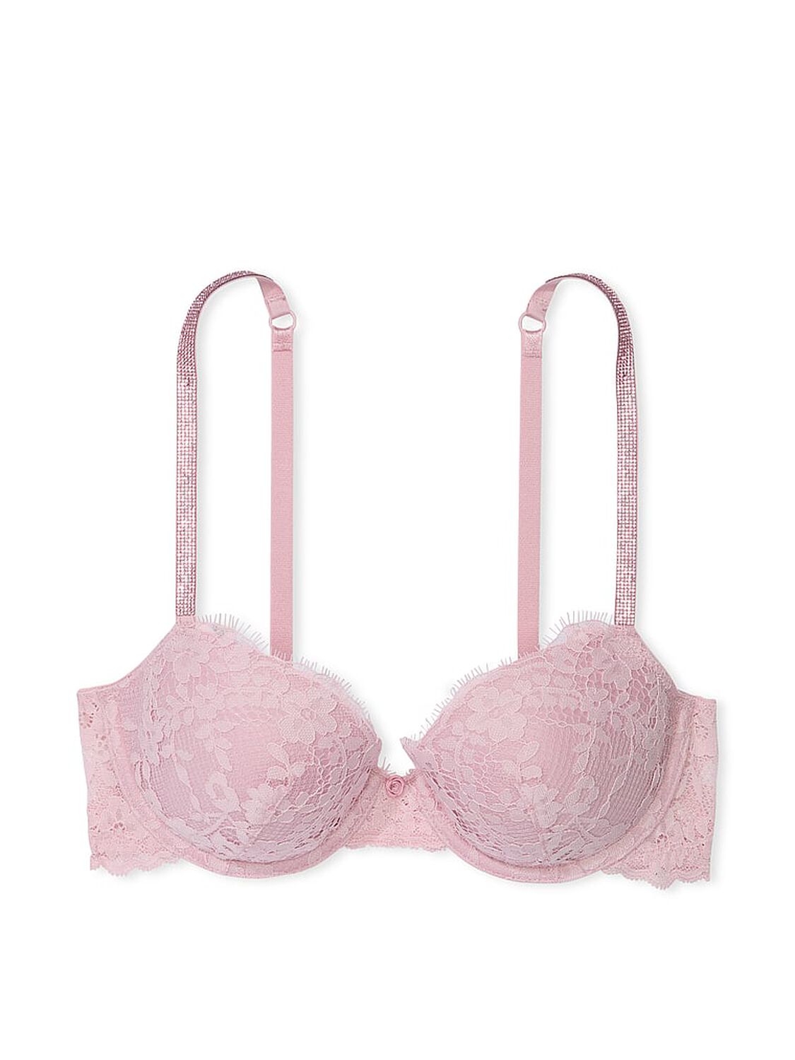 vs Dream Angels Twinkle Strap Lace Classic-Coverage Demi Bra Black 3 of 4 