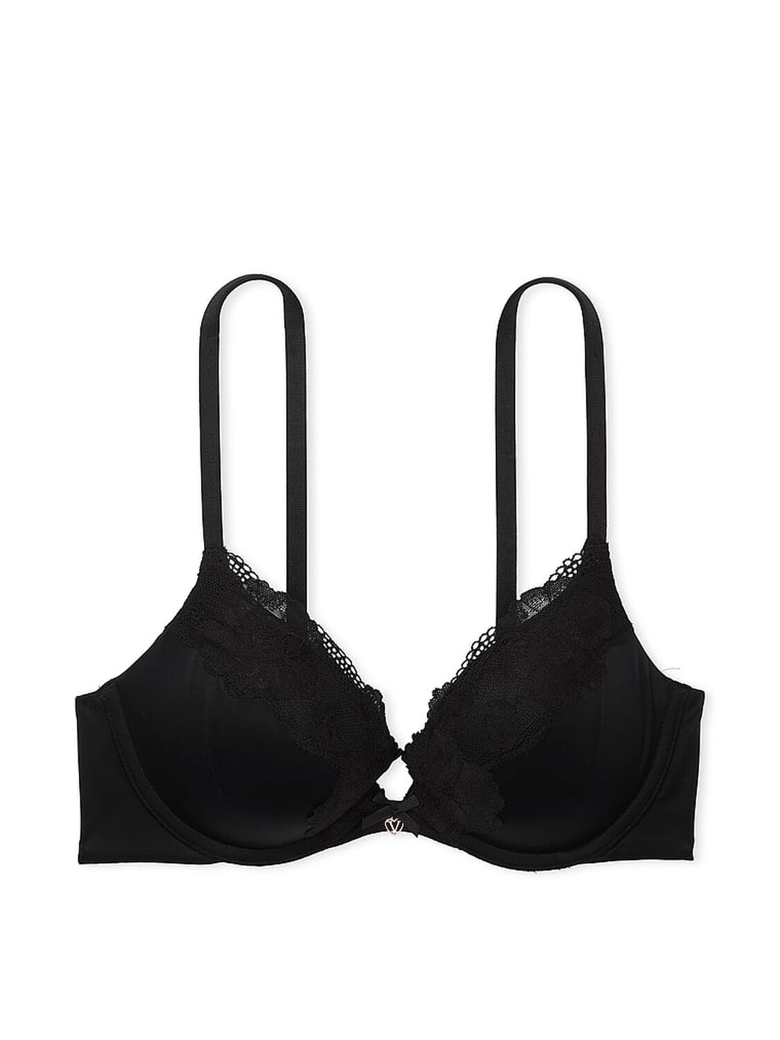 vs Body By Victoria Lace-Trim Push-Up Bra Black 3 of 3 