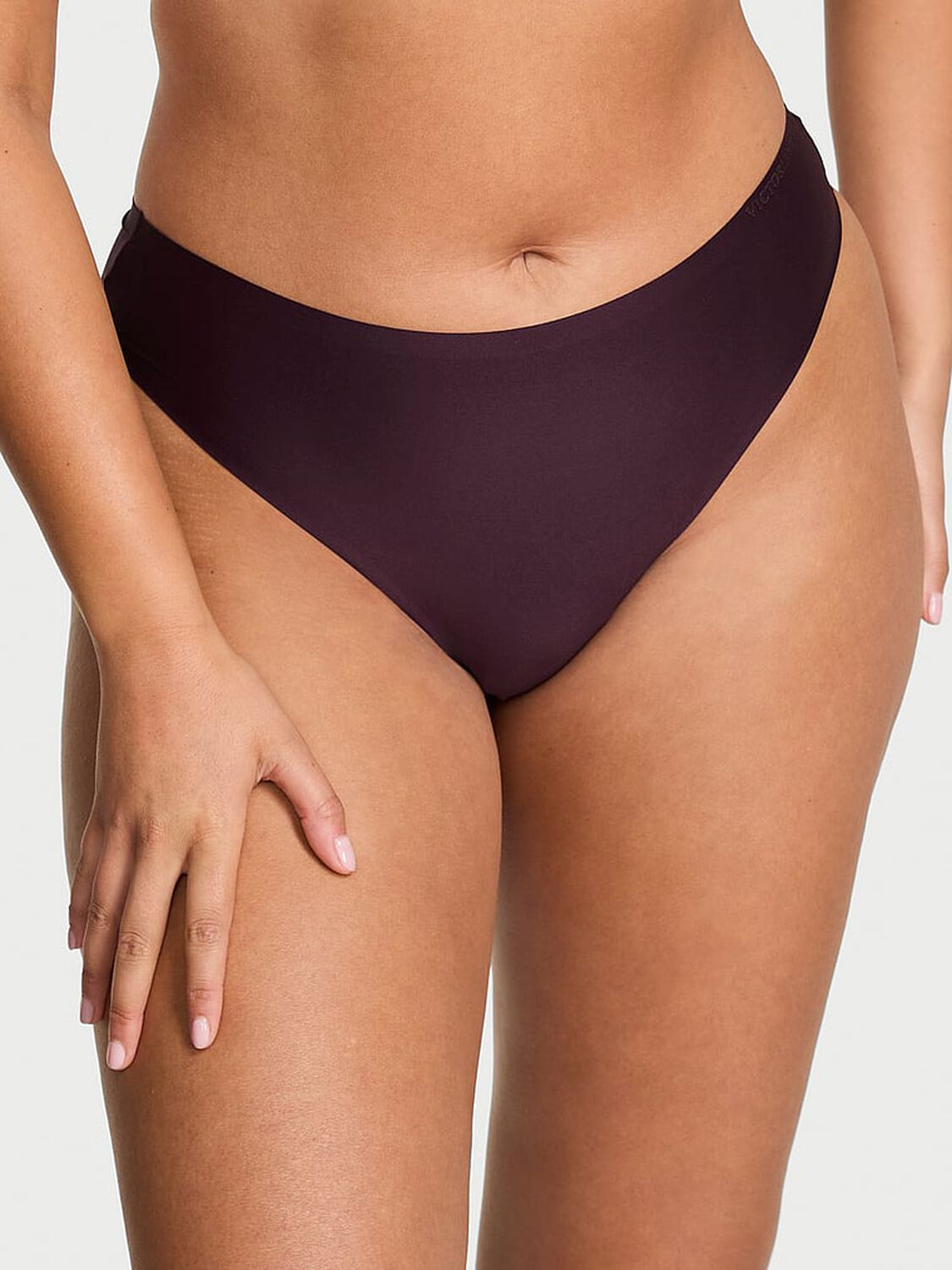 vs Body By Victoria Body by Victoria Flex Mid-Rise Thong Panty Winter Wine 1 of 2 