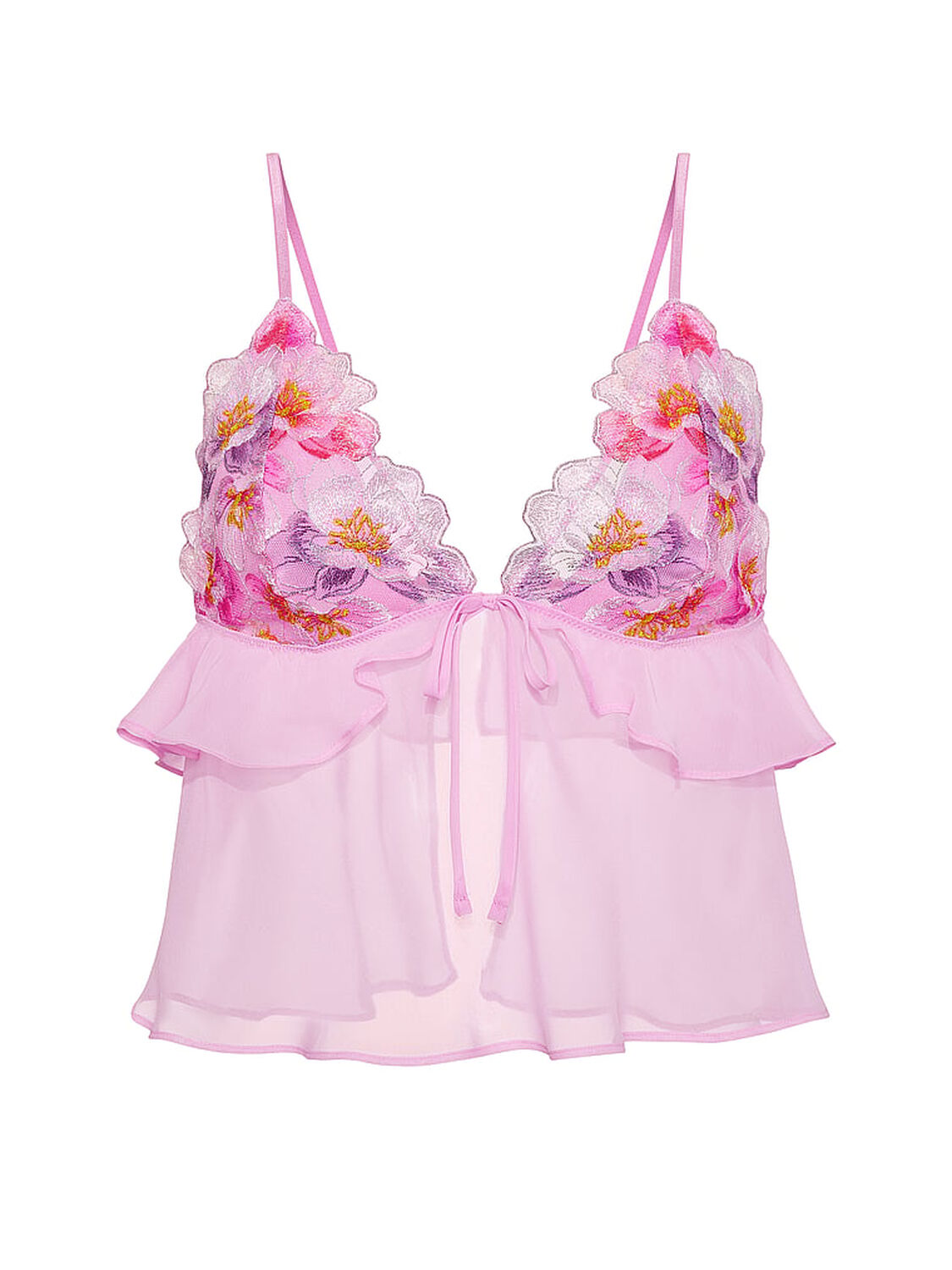 vs Dream Angels Watercolor Embroidery Flutter Bra Top Watercolor Pink 3 of 3 