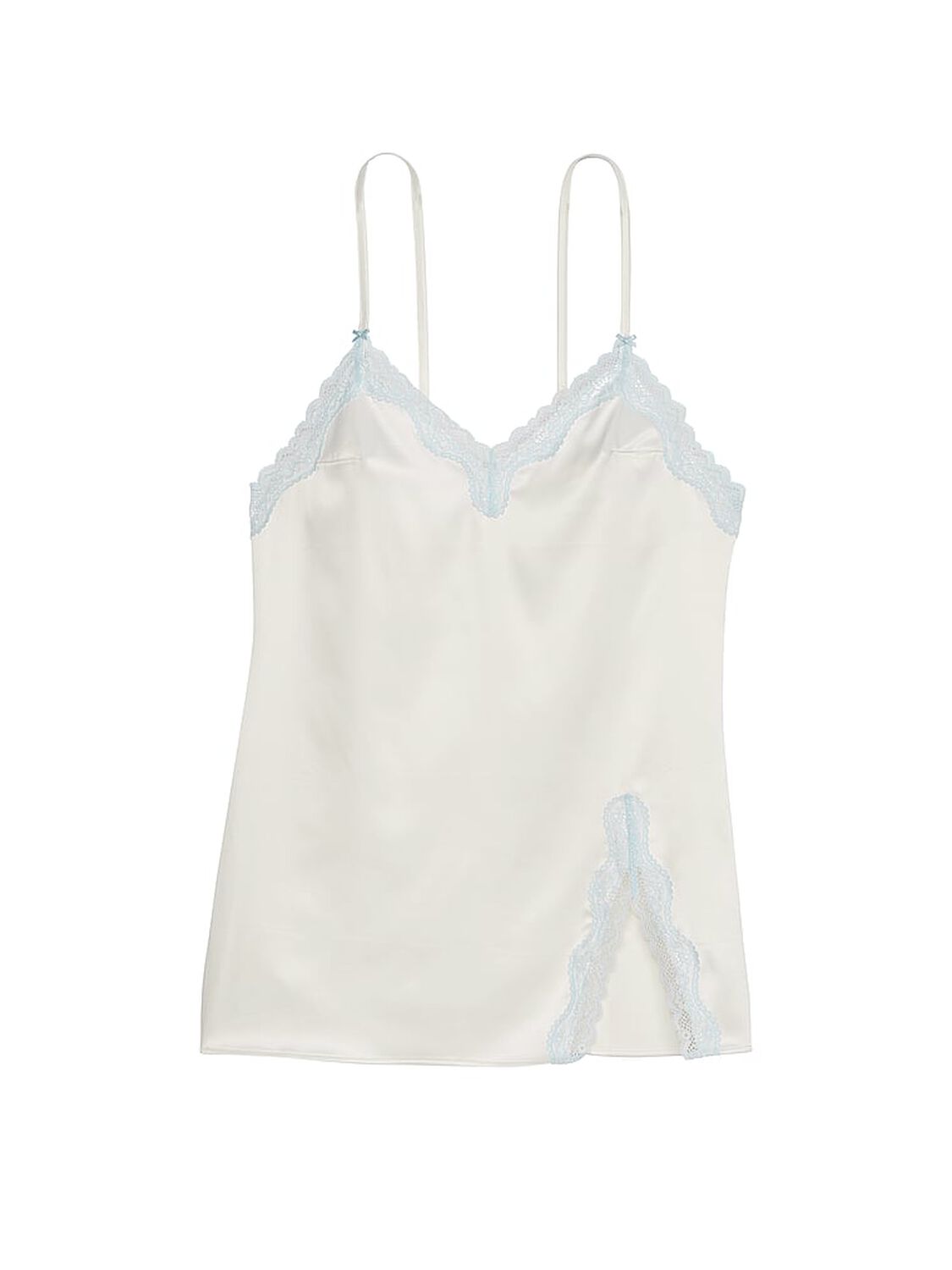 vs Victoria's Secret Tease Satin Lace-Trim Mini Slip Coconut White 3 of 3 