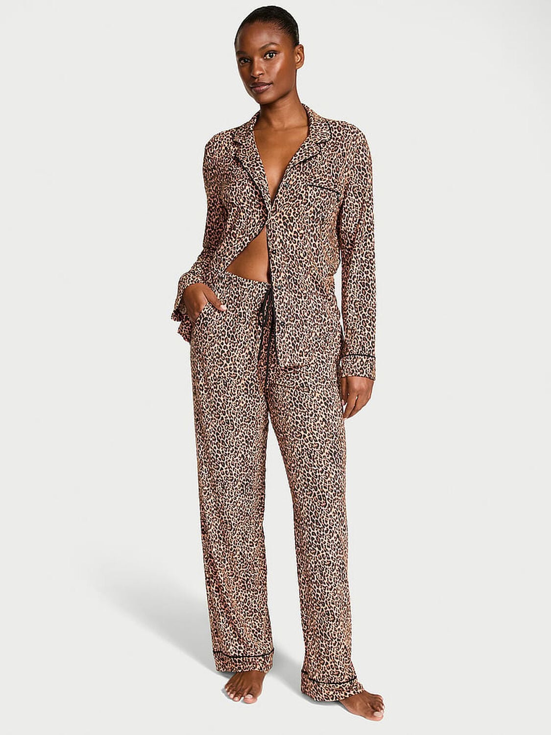 vs Victoria's Secret Modal Soft Long Pajama Set Print 1 of 4 