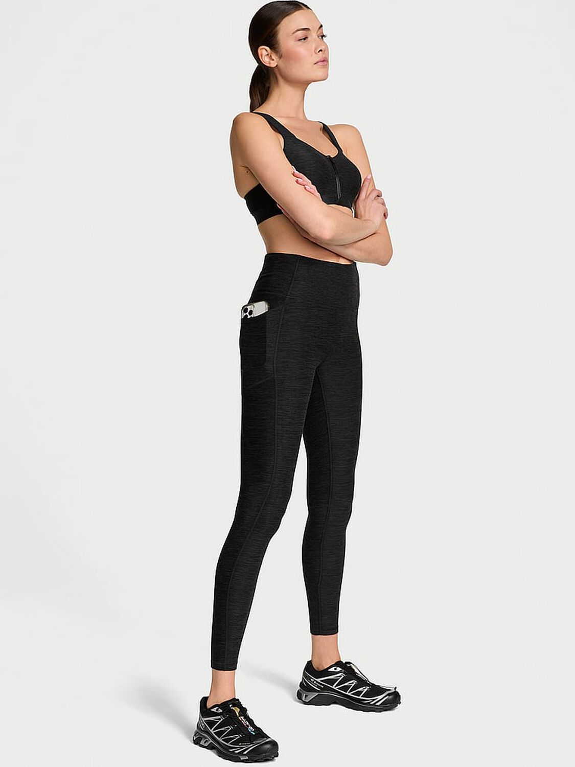 vs Vsx Essential High-Rise Pocket Leggings Black/Grey Onyx Htr 1 of 3 
