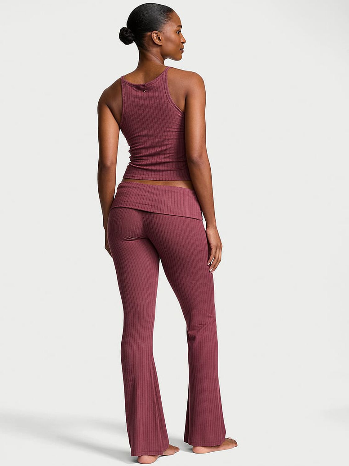 vs Victoria's Secret SoSoft&trade; Modal Wide-Rib Tank & Foldover Pants Set Morning Rose 2 of 3 