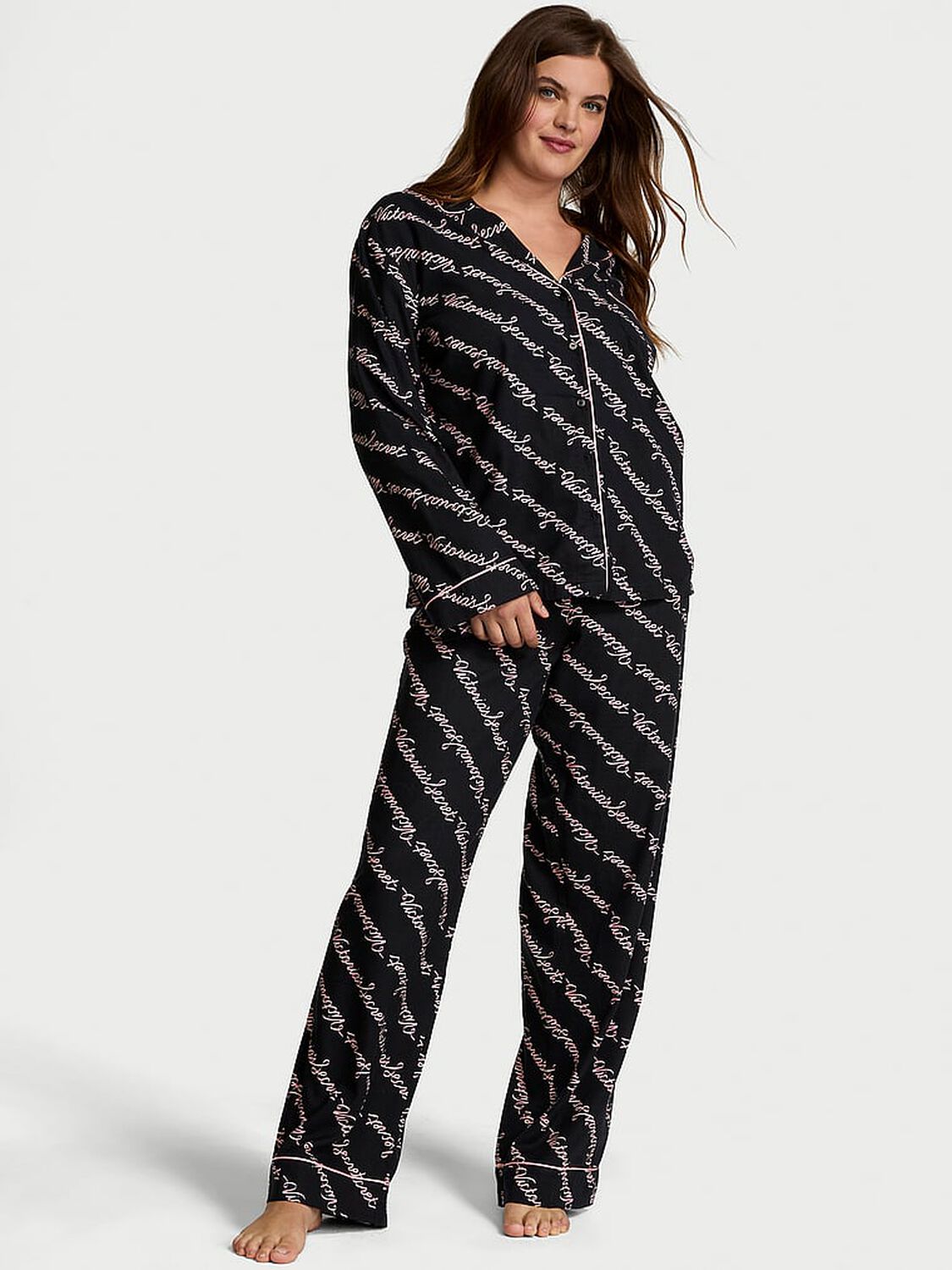 vs Victoria's Secret Flannel Long Pajama Set 1 of 4 