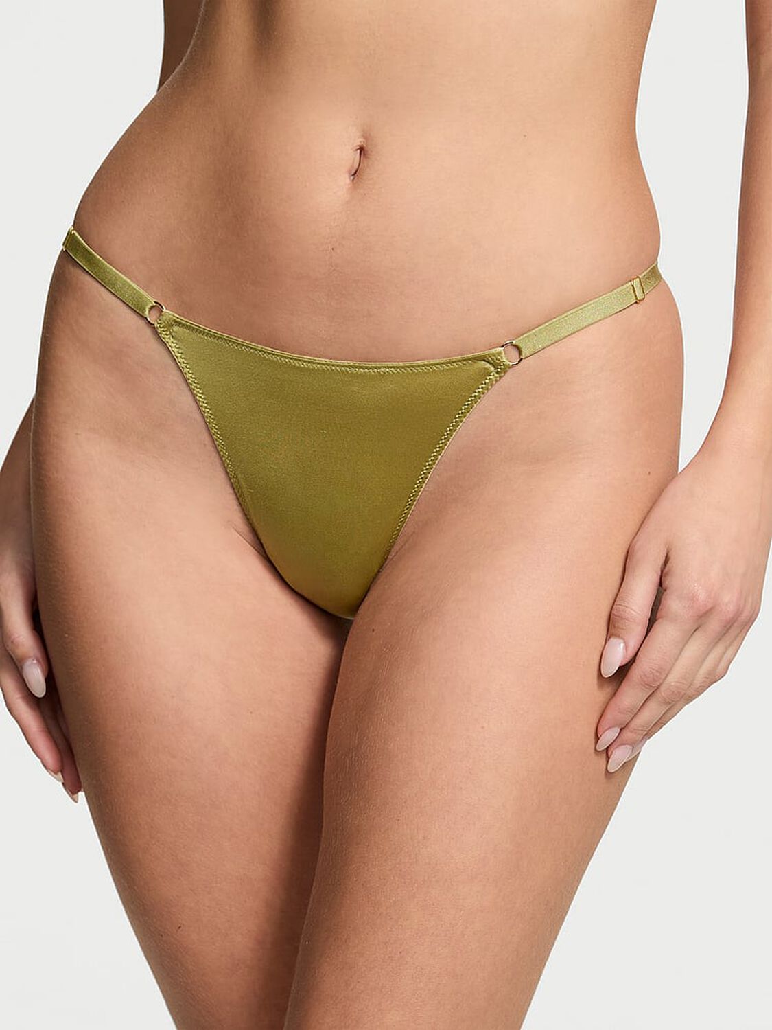 vs Very Sexy Smooth High-Leg Adjustable V-String Panty Spanish Moss 1 of 4 