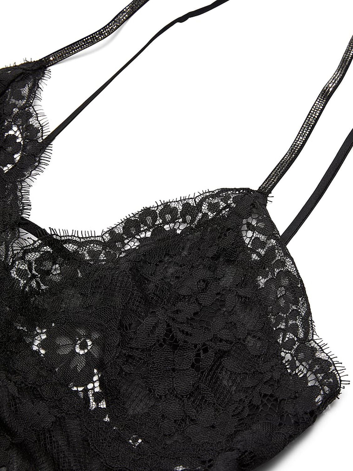 vs Dream Angels Twinkle Strap Lace Mini Slip Dress Black 2 of 2 