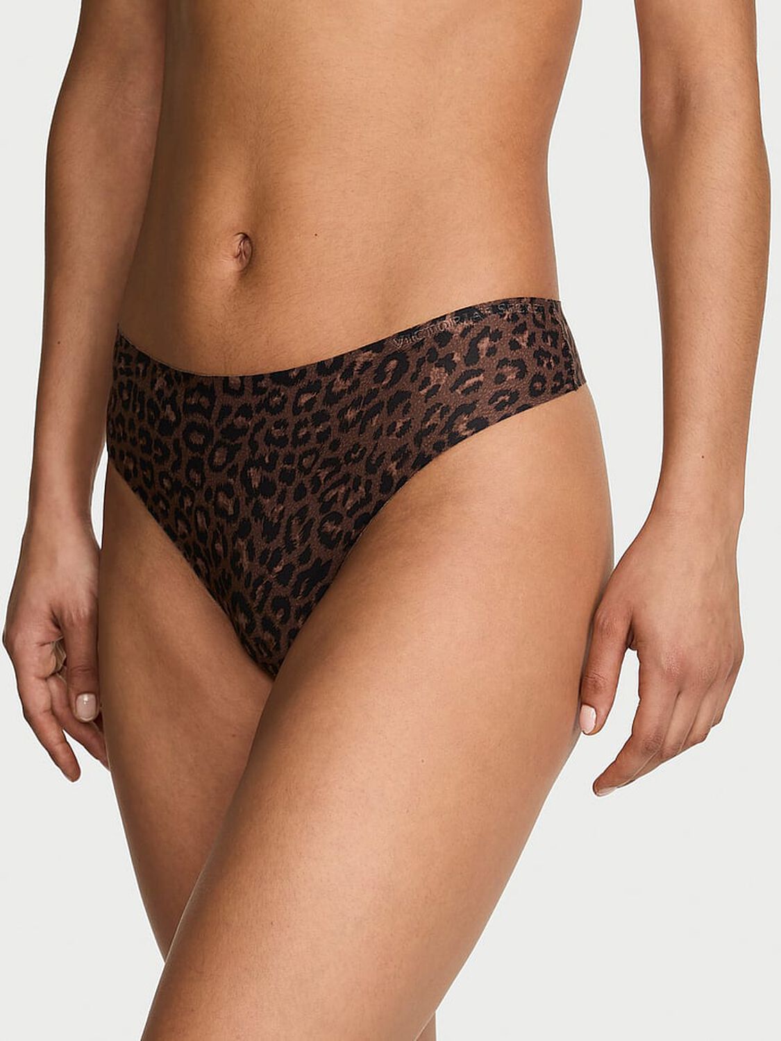 vs Body By Victoria Body by Victoria Flex Mid-Rise Thong Panty Ganache Leopard 1 of 4 
