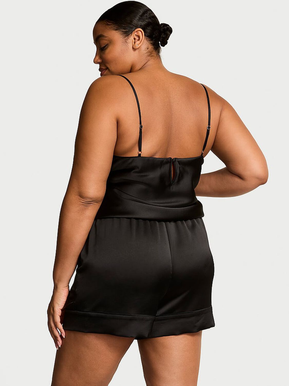 vs Victoria's Secret Luxe Satin Cami Set Black 2 of 2 