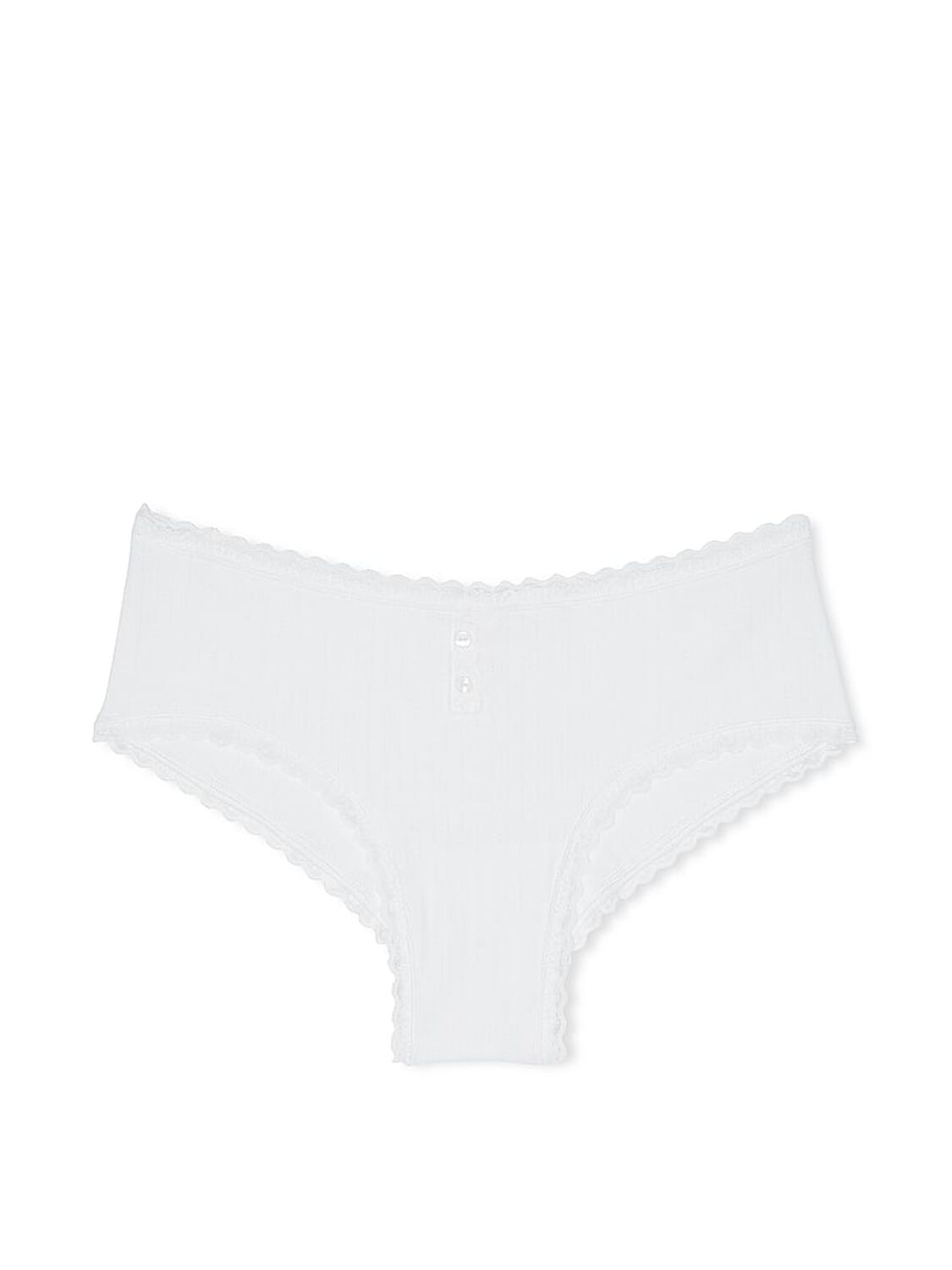 vs The Lacie Cotton Pointelle Lace-Trim Cheeky Panty Vs White 3 of 3 