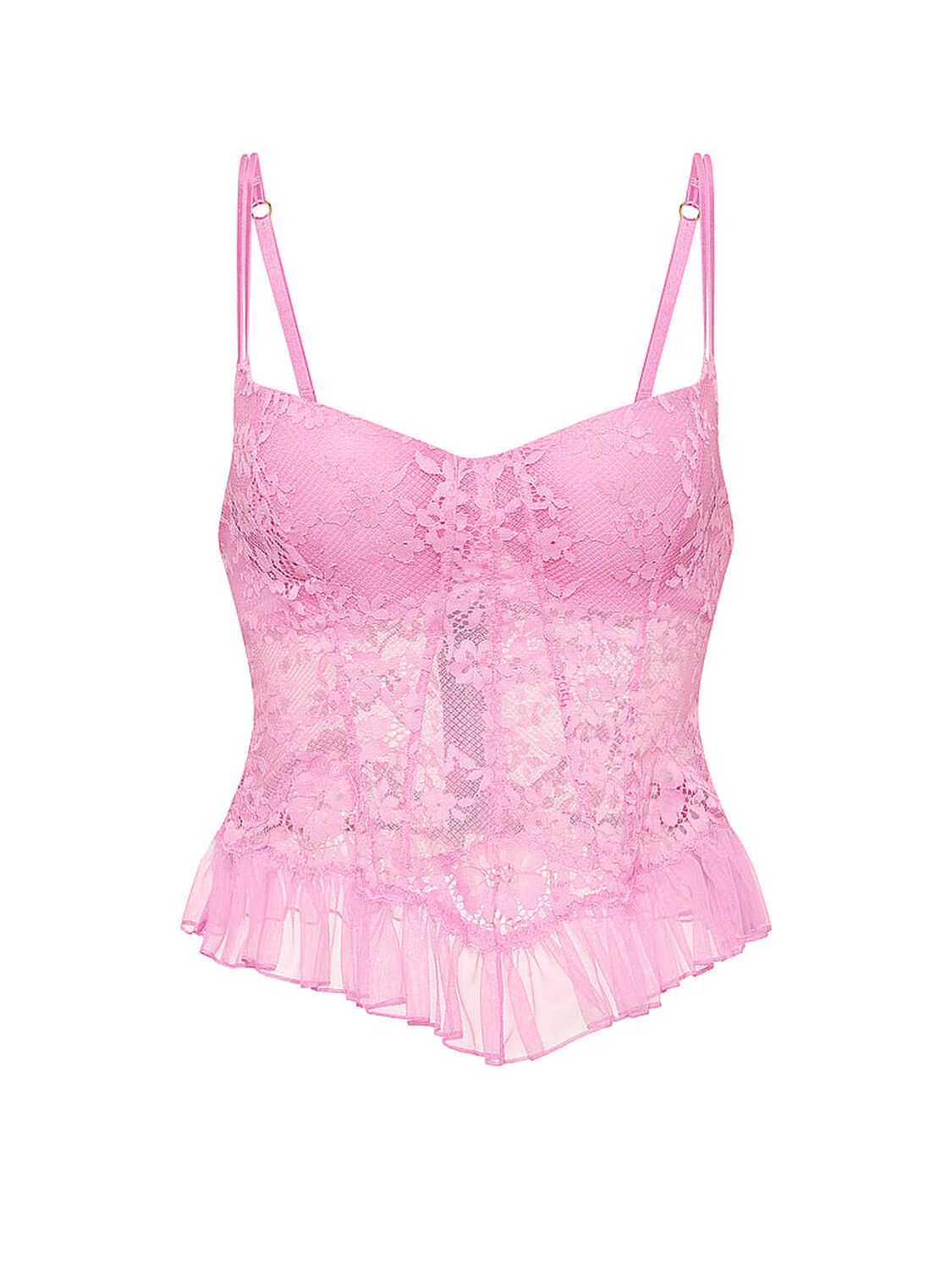 vs Dream Angels Dare to Dream Lace Ruffle Bra Top Pink Sugar 3 of 3 