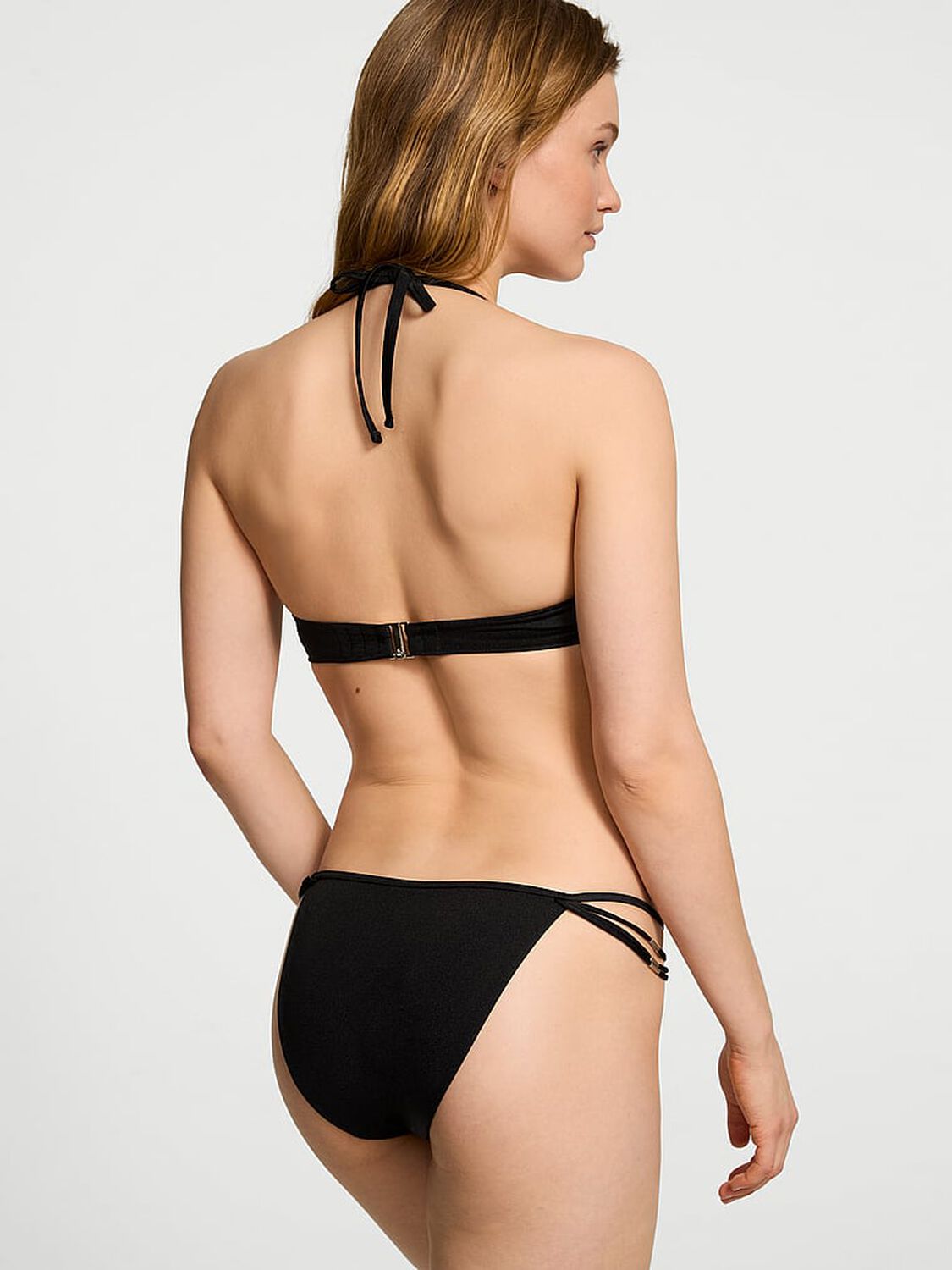 vs Victoria's Secret Swim VS Archives Strappy Hardware String Bikini Bottom Black 1 of 3 
