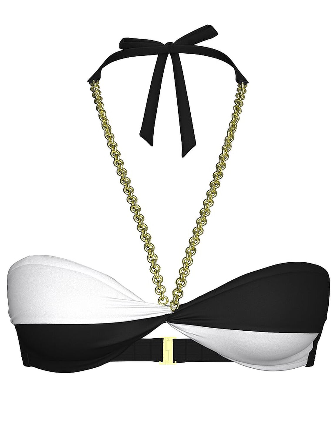 vs Victoria's Secret Swim Archives Chains Halter Bandeau Bikini Top White 3 of 3 