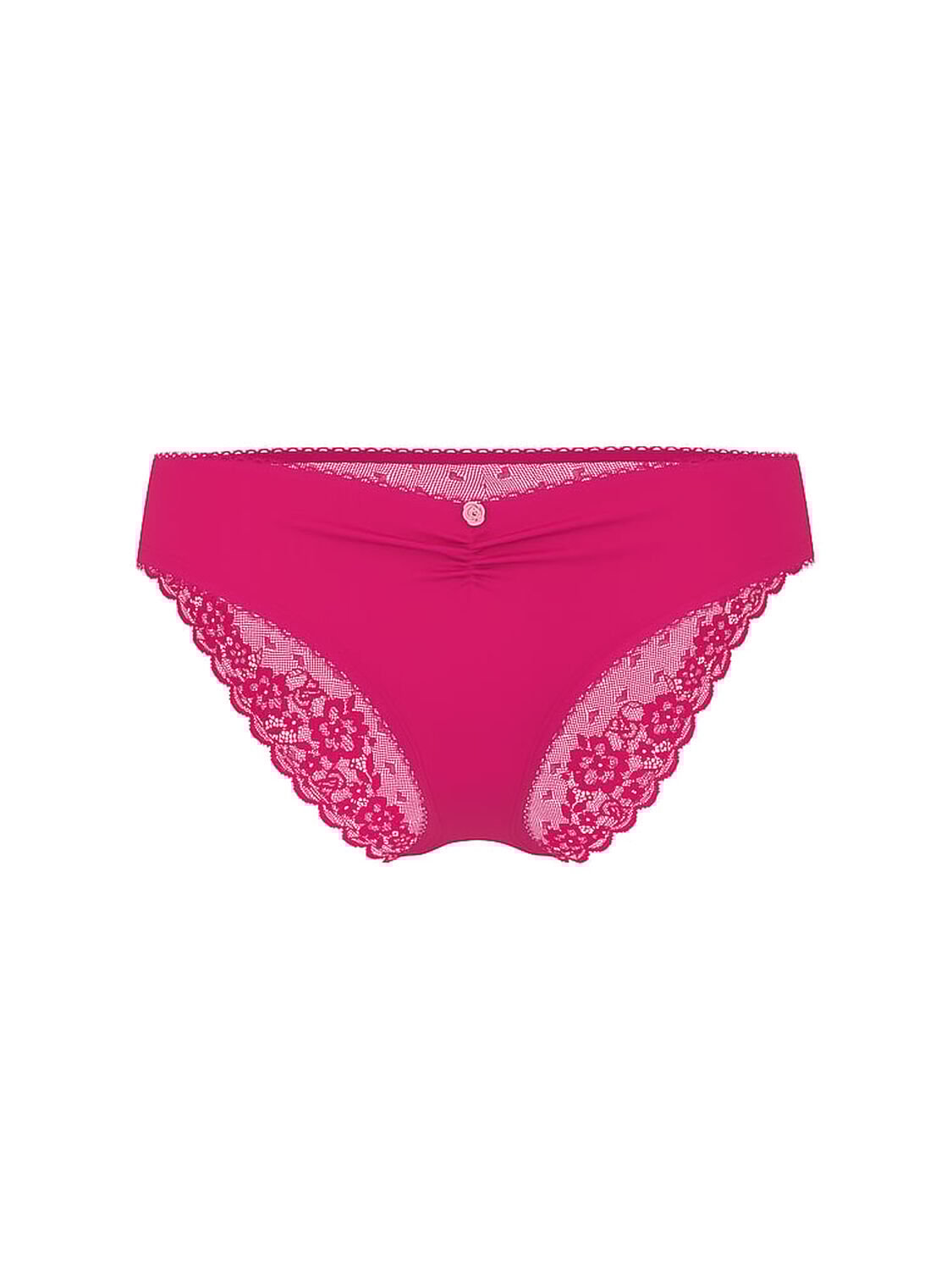 vs Victoria's Secret Stretch Cotton Heart Lace Bikini Panty Pop Pink 3 of 3 