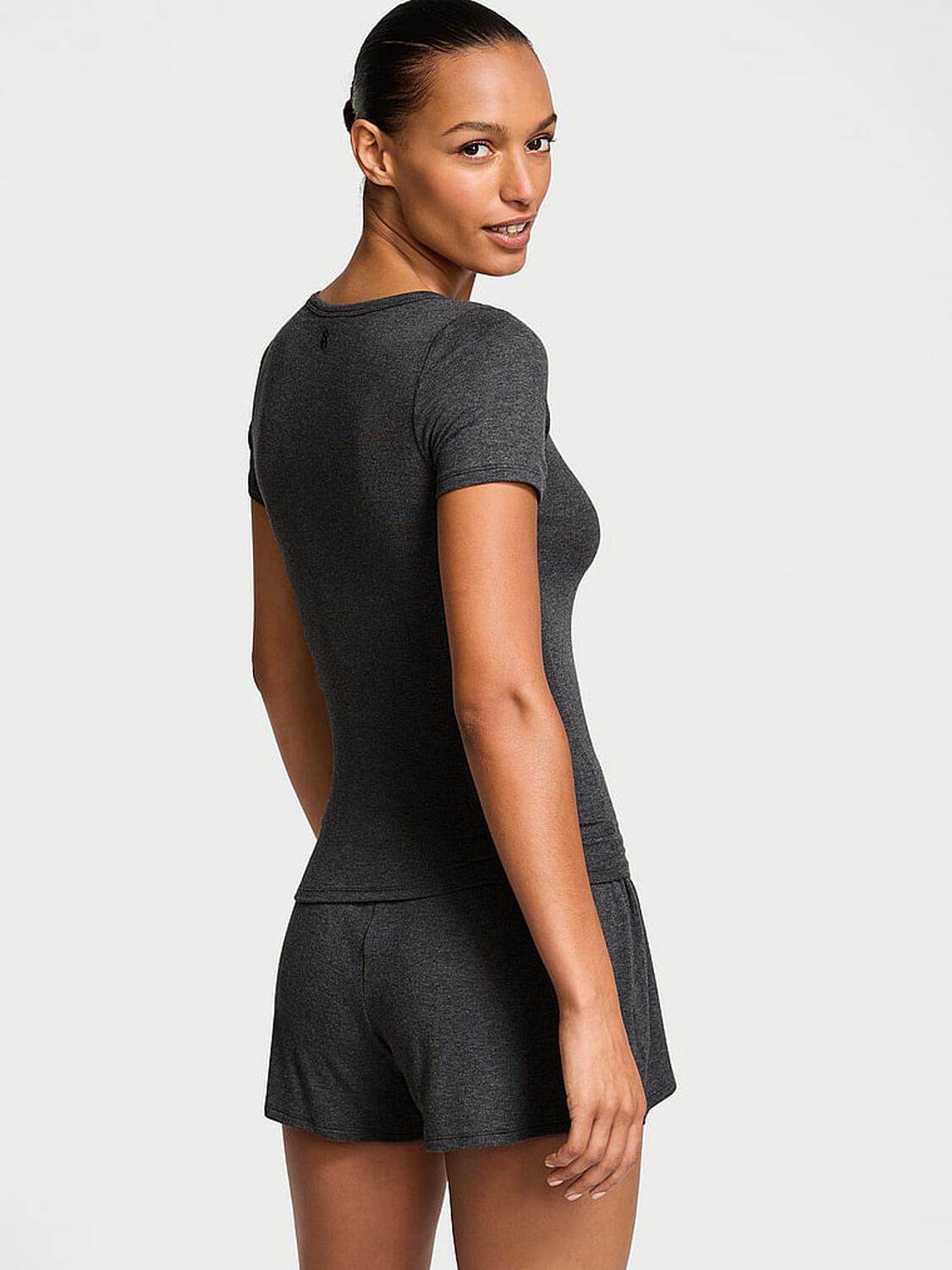 vs Victoria's Secret Ribbed Modal Short-Sleeve Henley & Boxer Shorts Set 2 of 3 