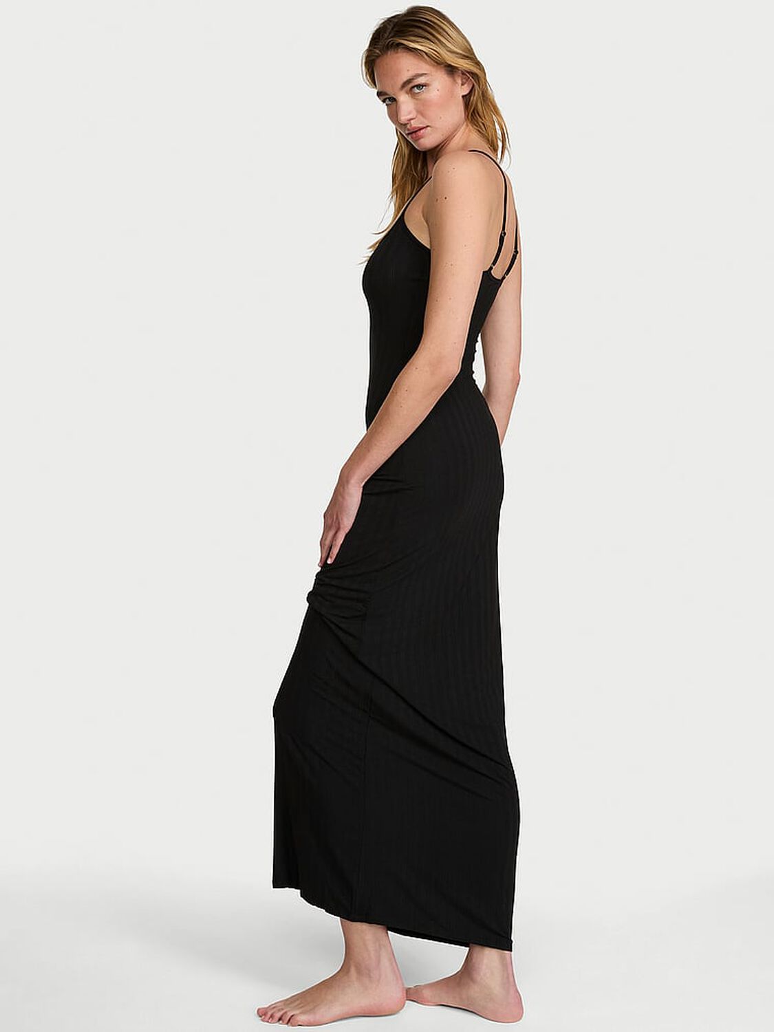 vs Victoria's Secret SoSoft&trade; Modal Ultra-Fine Maxi Slip Dress Black 2 of 2 